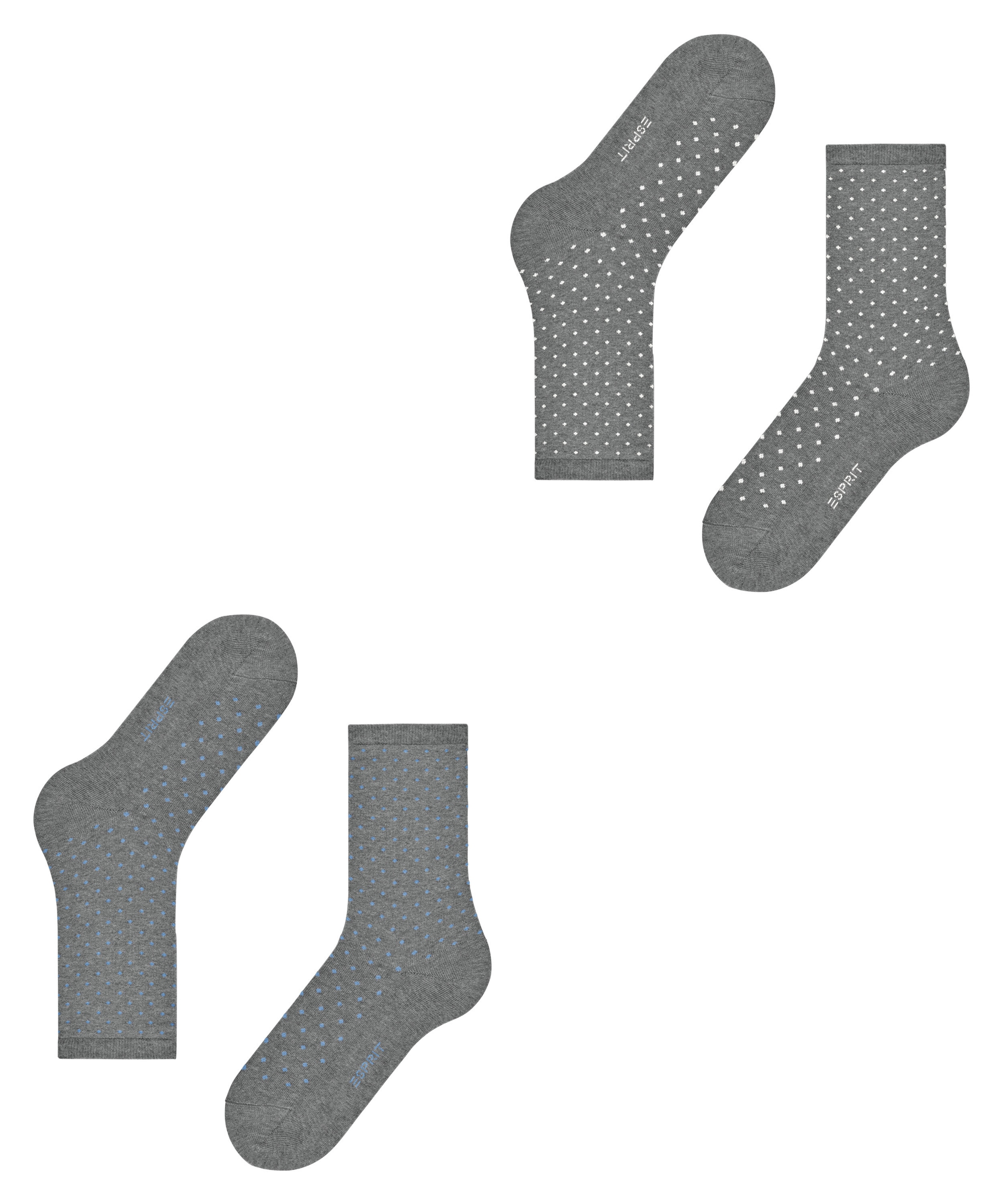 Esprit Socken »Fine Dot« 2 Paar,  mit Punkten, schmales Bündchen, Baumwoll-Mix