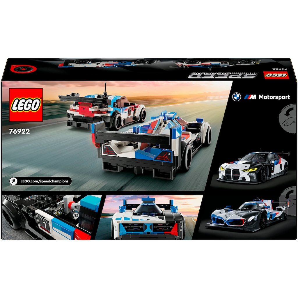 LEGO® Konstruktionsspielsteine »BMW M4 GT3 & BMW M Hybrid V8 Rennwagen (76922), LEGO® Speed Champions«, (676 St.)