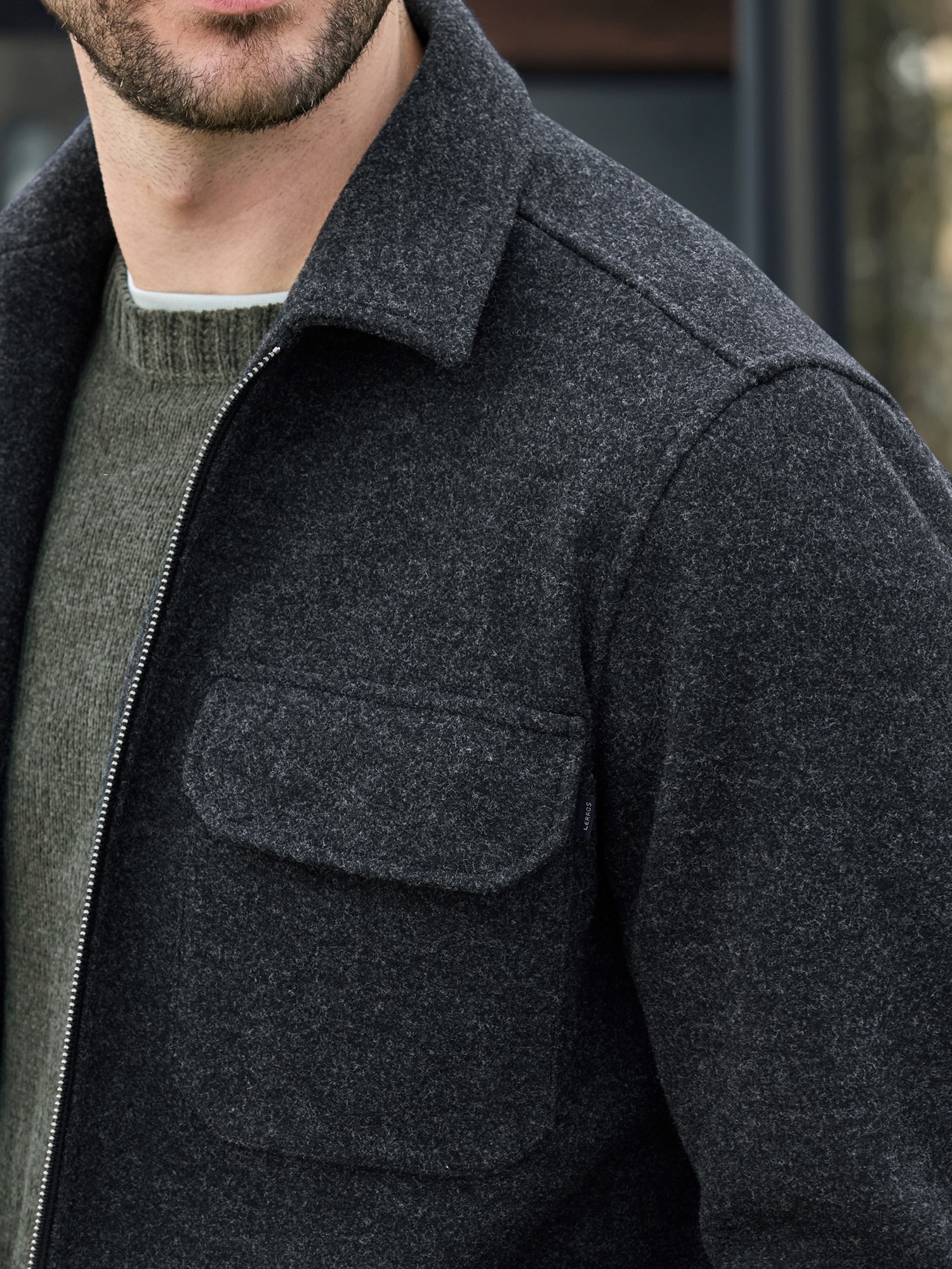 LERROS Langarmhemd "LERROS Herren Overshirt in urbanem Style" günstig online kaufen