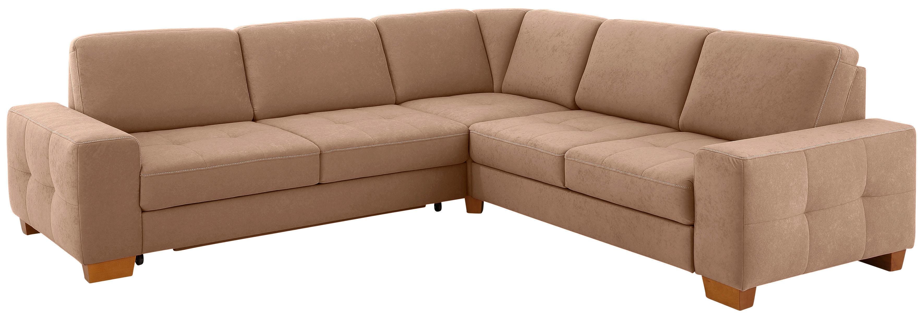 OTTO home Ecksofa "Puccini L-Form" mit Federkern, Sitztiefenverstellung, Kontrastnaht