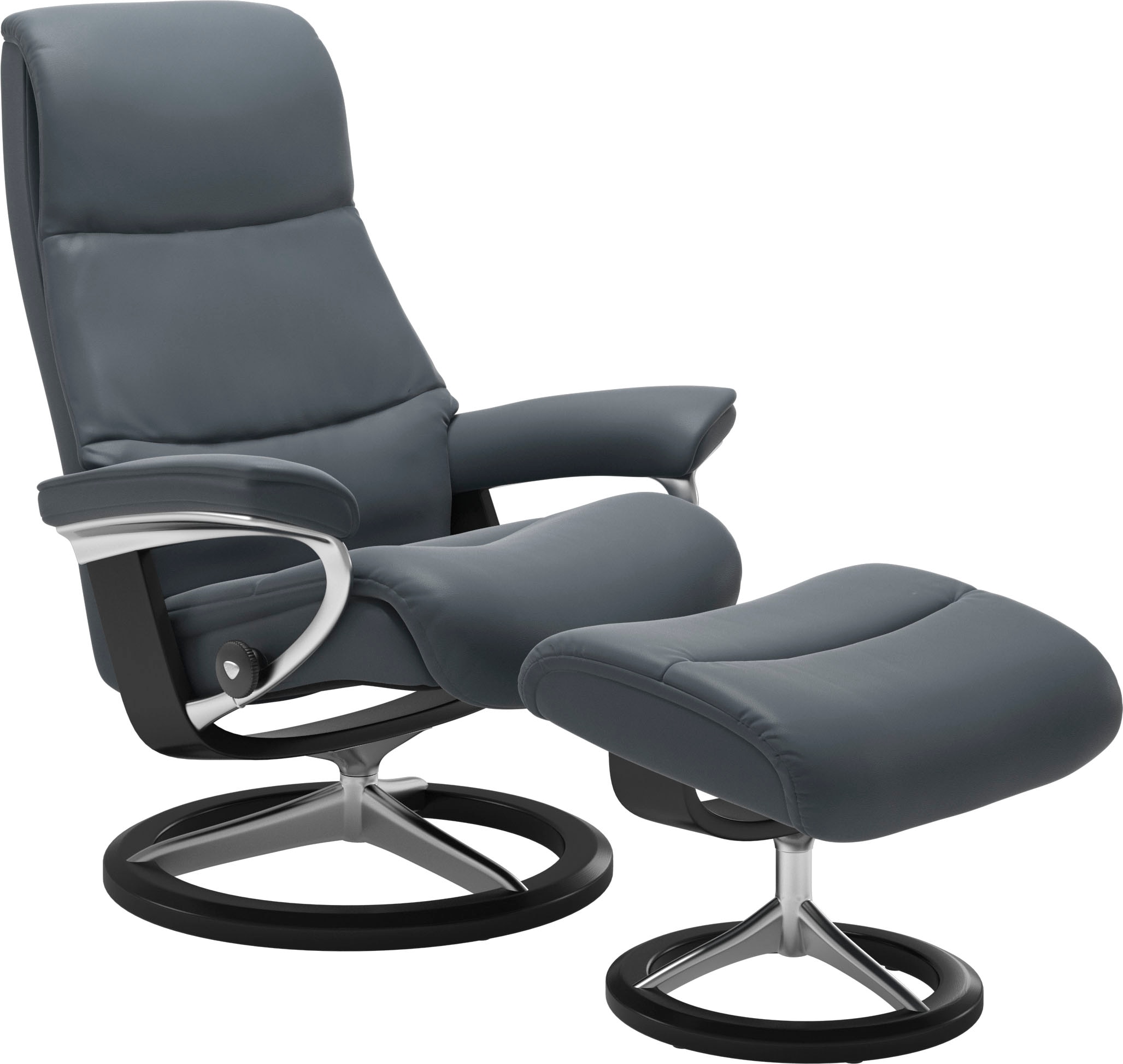 Stressless Relaxsessel "View" Set, Relaxsessel mit Hocker, mit Signature Base, Größe S,Gestell Schwarz