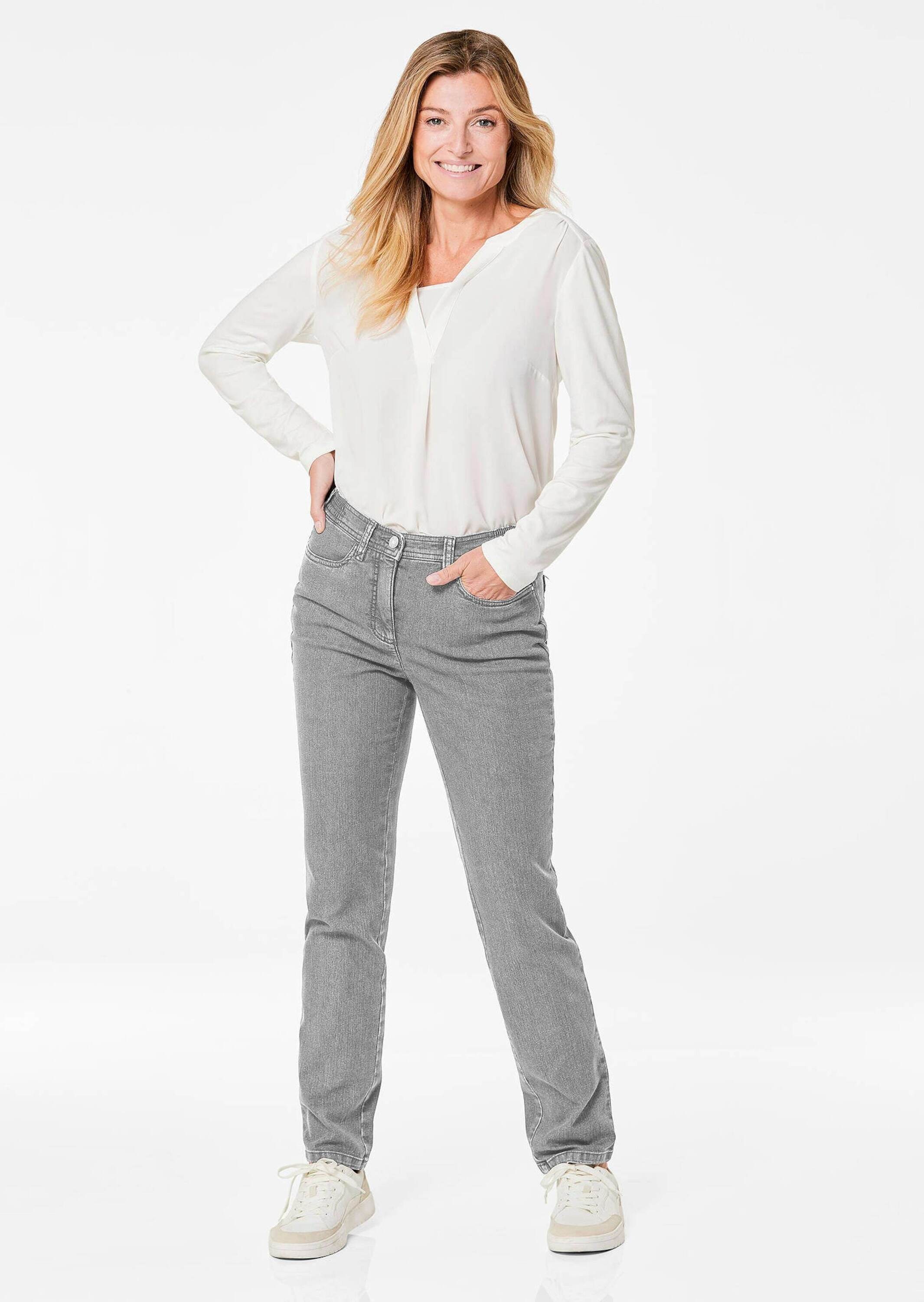Goldner Carla Regular Fit Jeans Light Gray 3