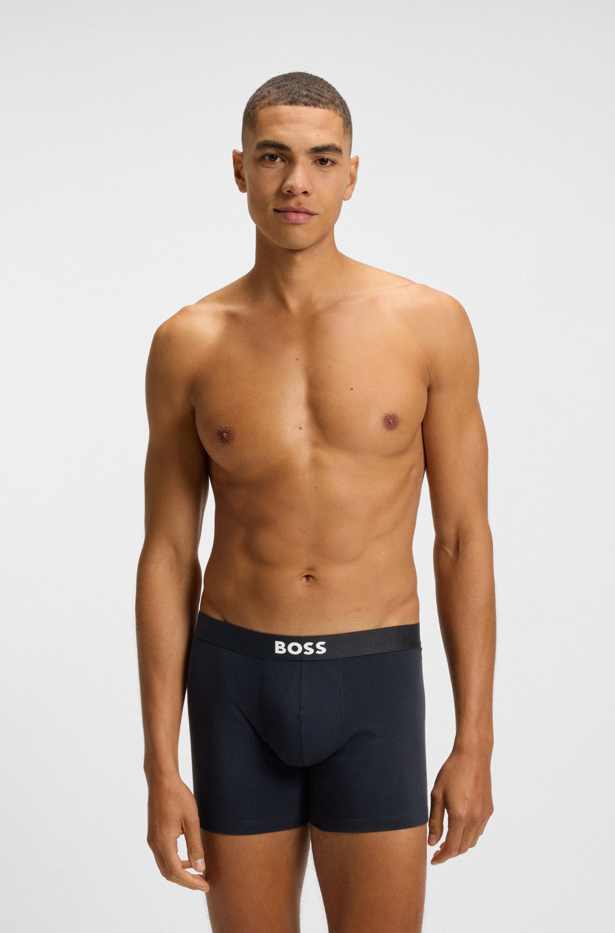 BOSS Trunk »BoxerBr3P BOSS ONE«, (3 St.), elastischer Bund mit Logo, teilweise gemsutert