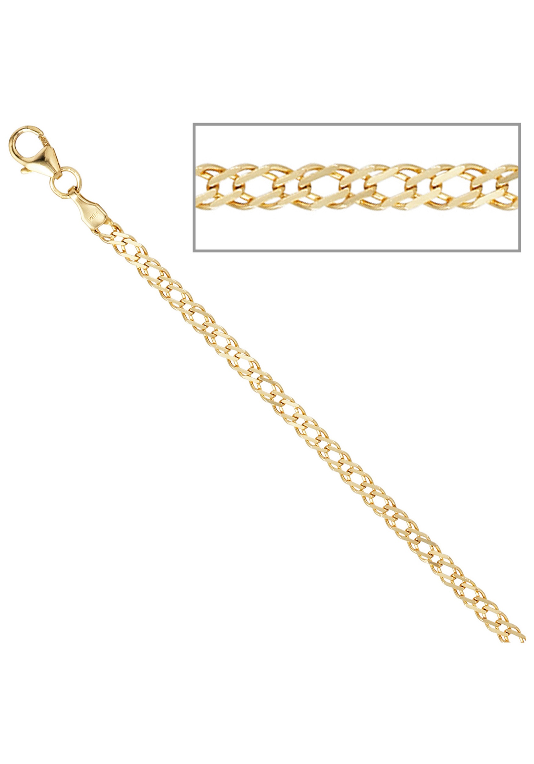 JOBO Goldarmband, Zwillings-Panzerarmband 333 Gold 19 cm