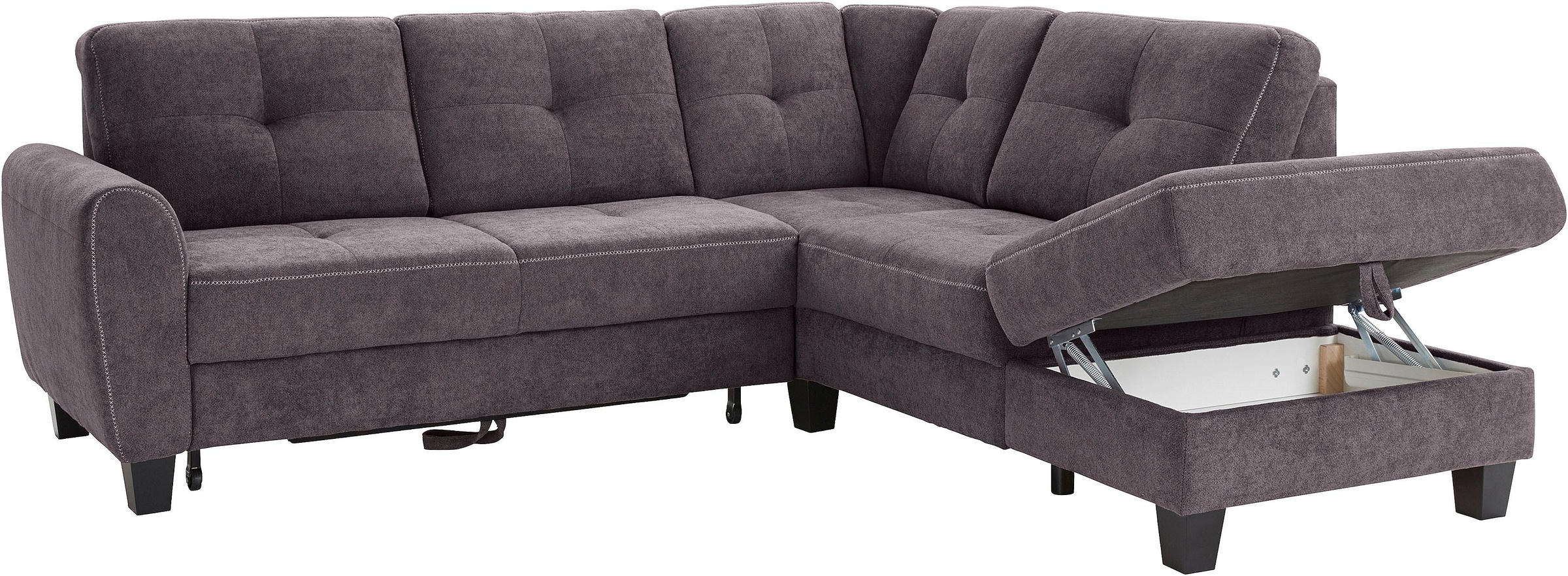 sit&more Ecksofa »Varese L-Form«, mit Federkern, wahlweise mit Bettfunktion und Stauraum