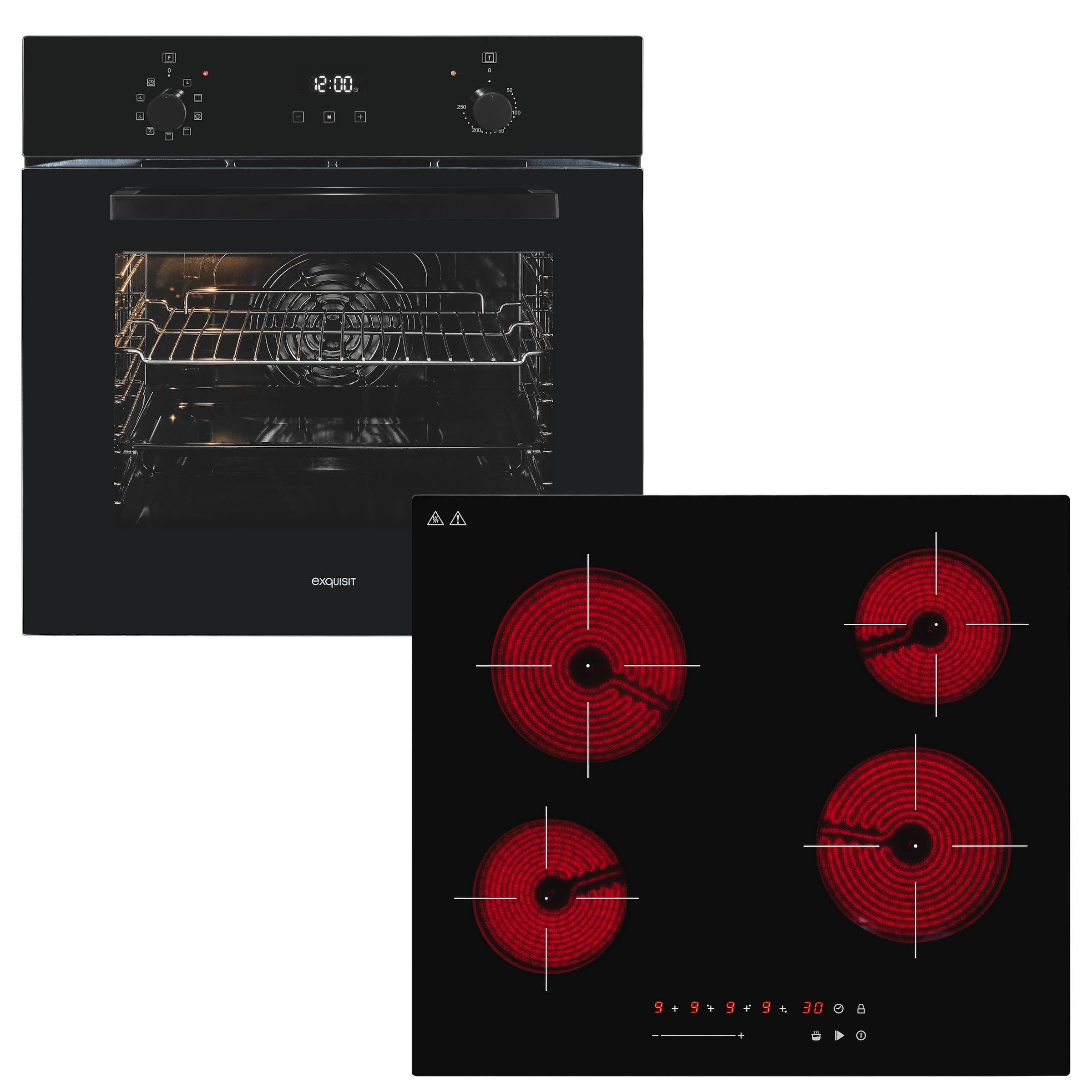 exquisit Backofen-Set "EBE257-H-020 schwarz" Set, 2 Stk. tlg. Schmelzen,War günstig online kaufen