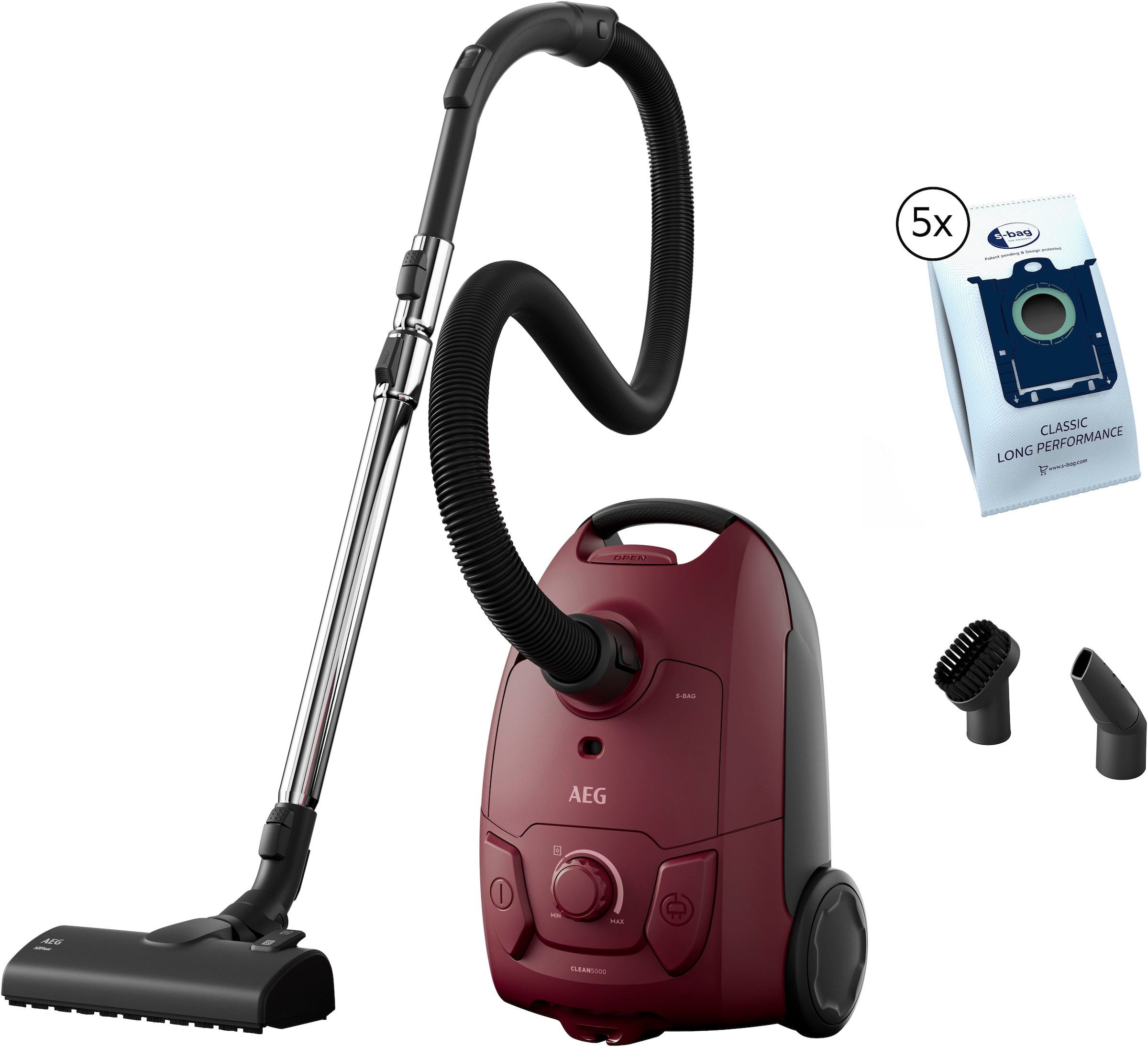 AEG Bodenstaubsauger "CLEAN 5000 (AB51C1DR5B)", 750 W, mit Beutel, AllFloor-Bodendüse, 5 Staubbeutel s-bag ClasssicLongP