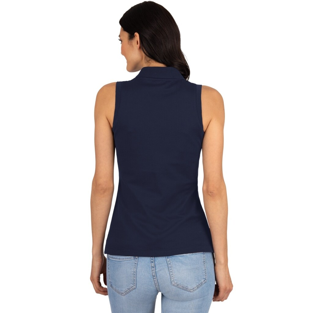 Trigema Shirttop »TRIGEMA Ärmelloses Poloshirt mit Kristallsteinen«, (1 tlg.)