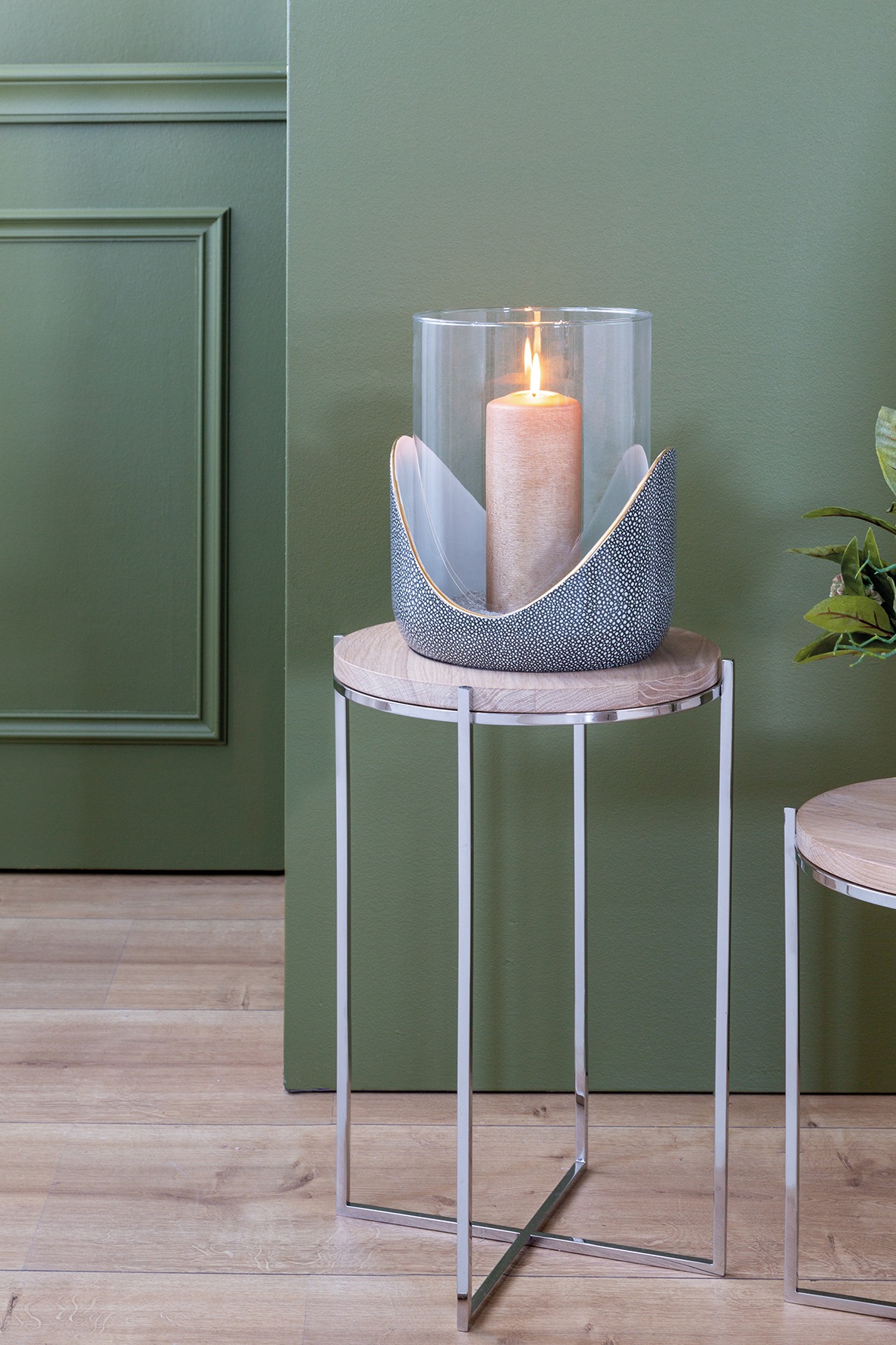 Fink Windlicht "ONDA" aus Porzellan und Glas, Höhe ca. 29 cm günstig online kaufen