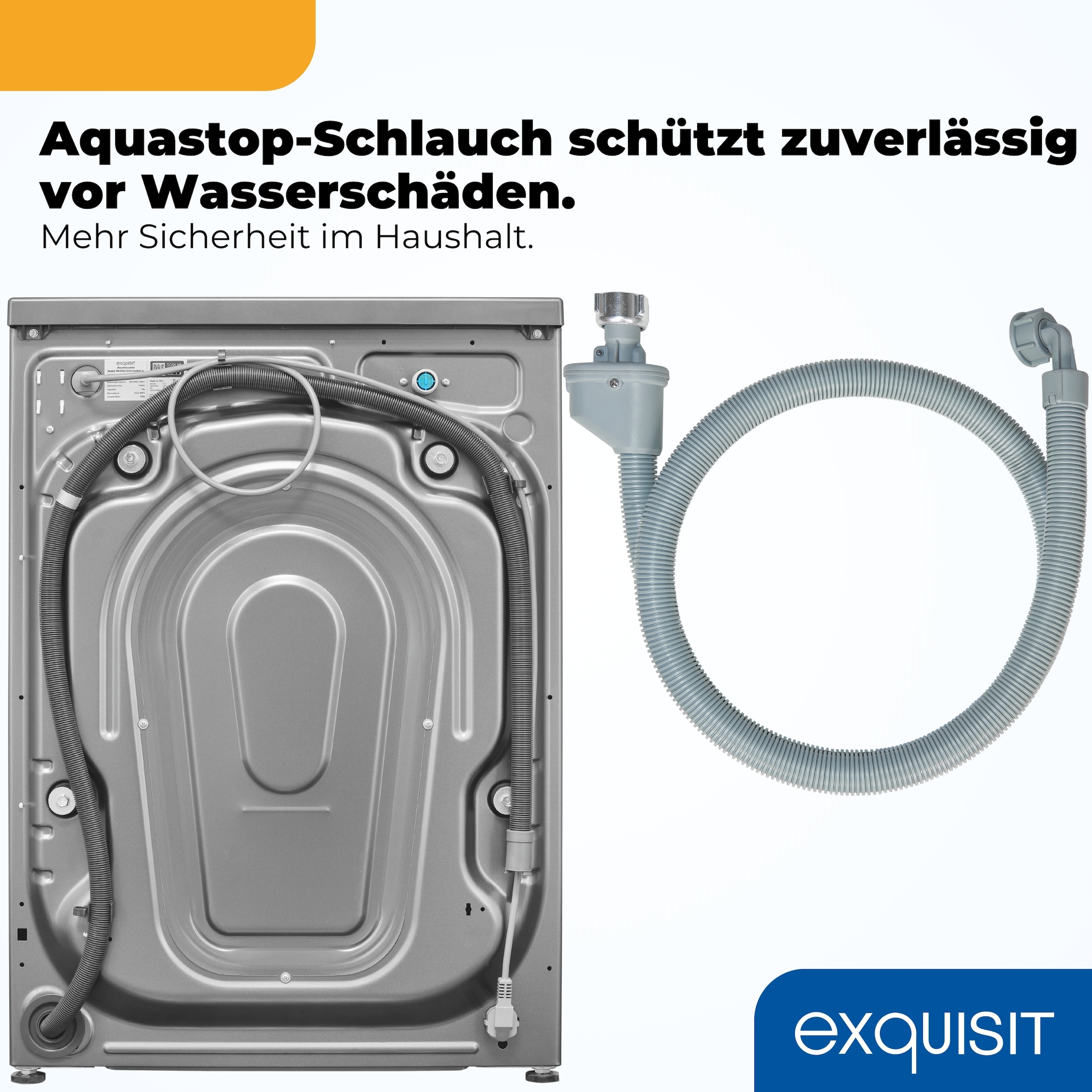 exquisit Waschmaschine »WA7014-021A inoxlook-az« 7 kg Kurzprogramm-frische Wäsche nach 15 Minuten,AquaStop-Vollwasserschutz