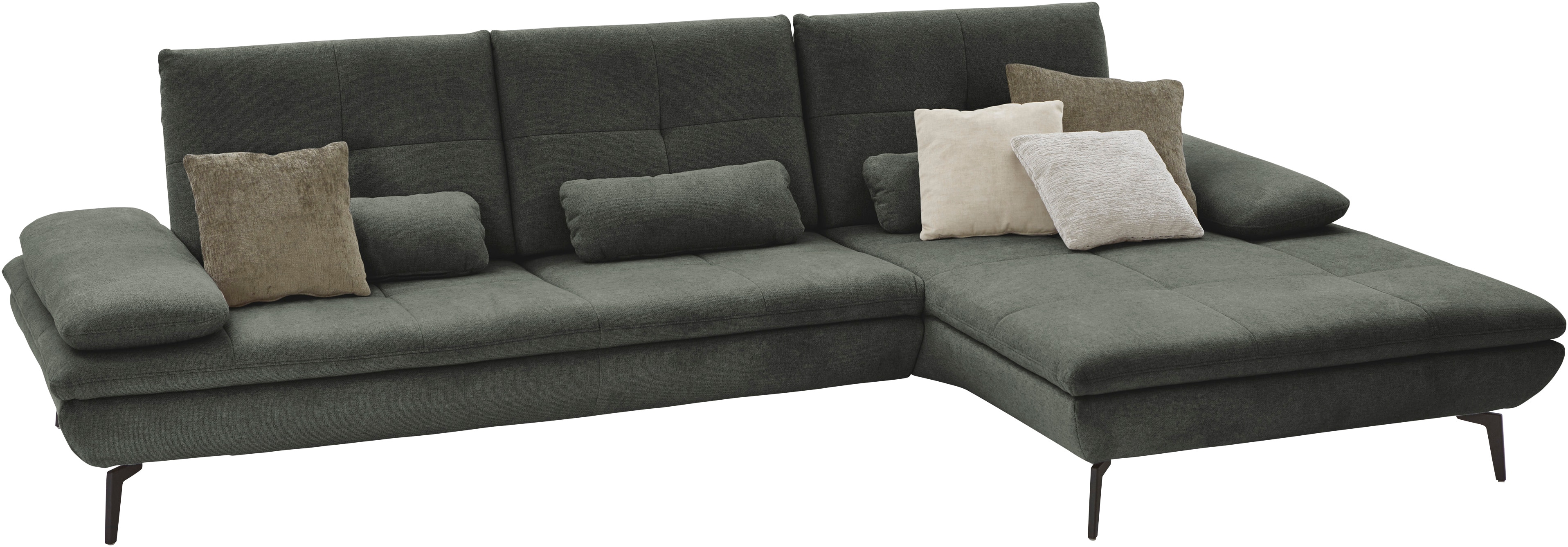 Die PlanBar Ecksofa "MP-IN23002 L-Form" wahlweise mit Armteil- und Sitztiefenverstellung