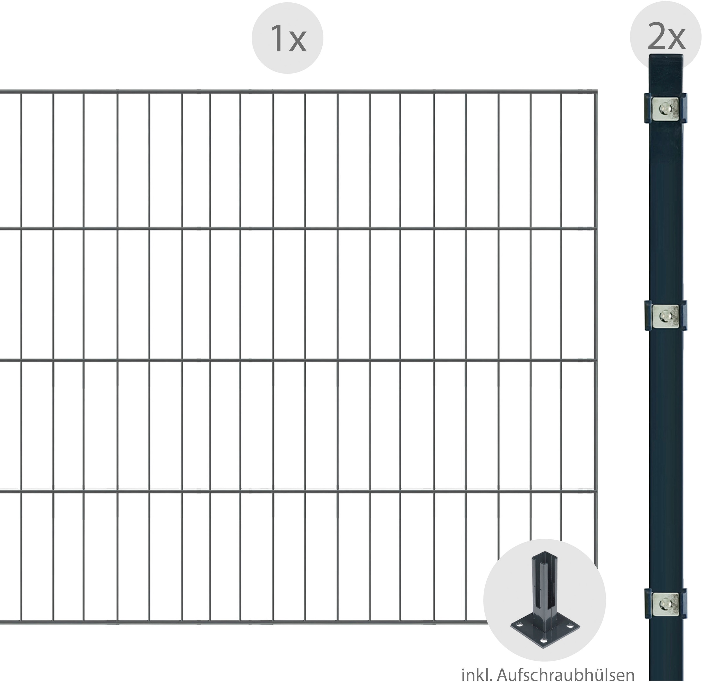 Arvotec Einstabmattenzaun »ESSENTIAL 80 zum Aufschrauben«, Zaunhöhe 80 cm, Zaunlänge 2 - 60 m