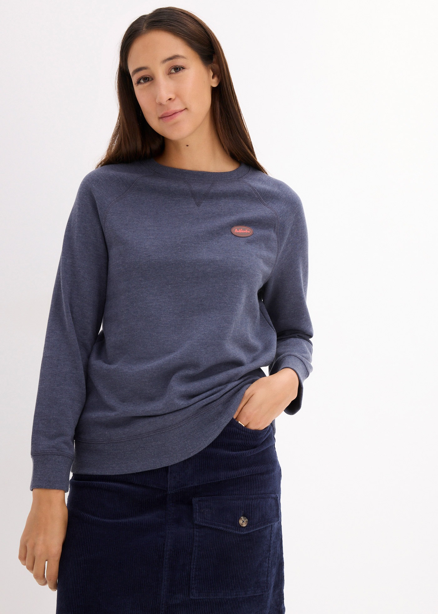 bonprix Sweatshirt, 2 Stk. bequeme Passform, hüftbedeckende Länge, mit Rund günstig online kaufen