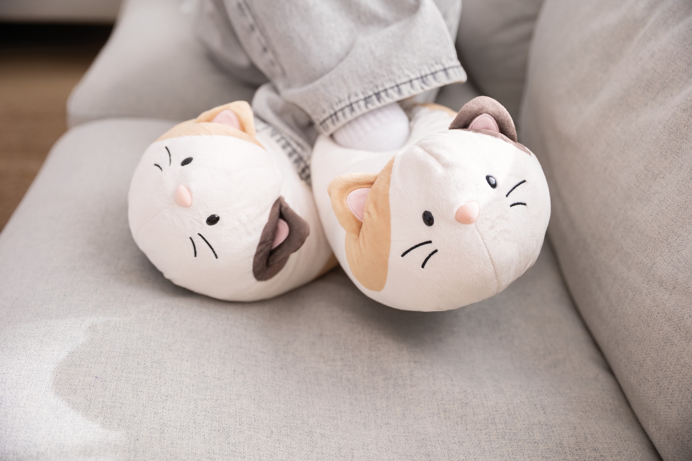 Nici Plüsch Hausschuhe »Nici Green Mymochi Katze Angy«, Hausschut zum Schlupfen