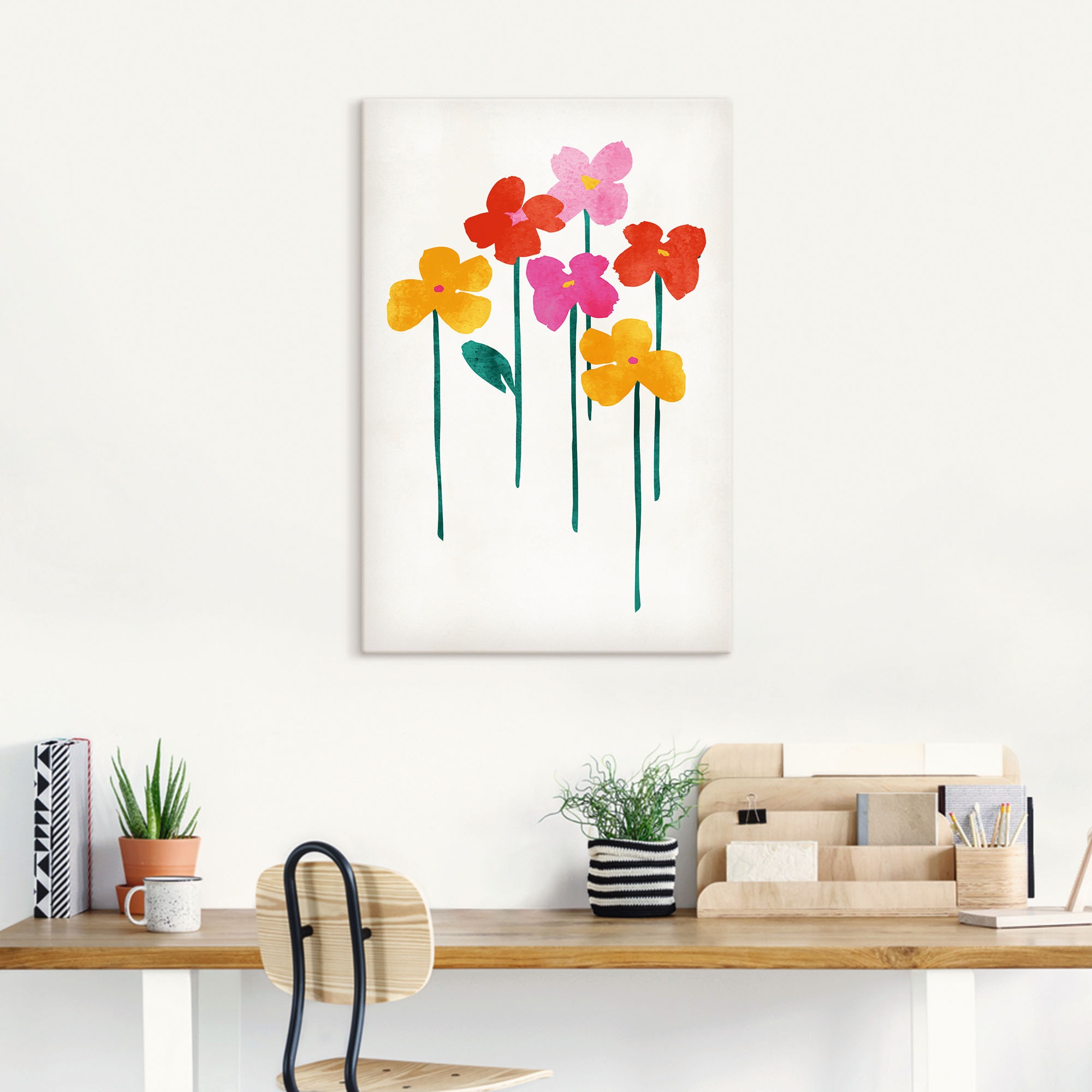 Artland Wandbild "Kleine glückliche Blumen" Blumenbilder 1 Stk. tlg. als Le günstig online kaufen