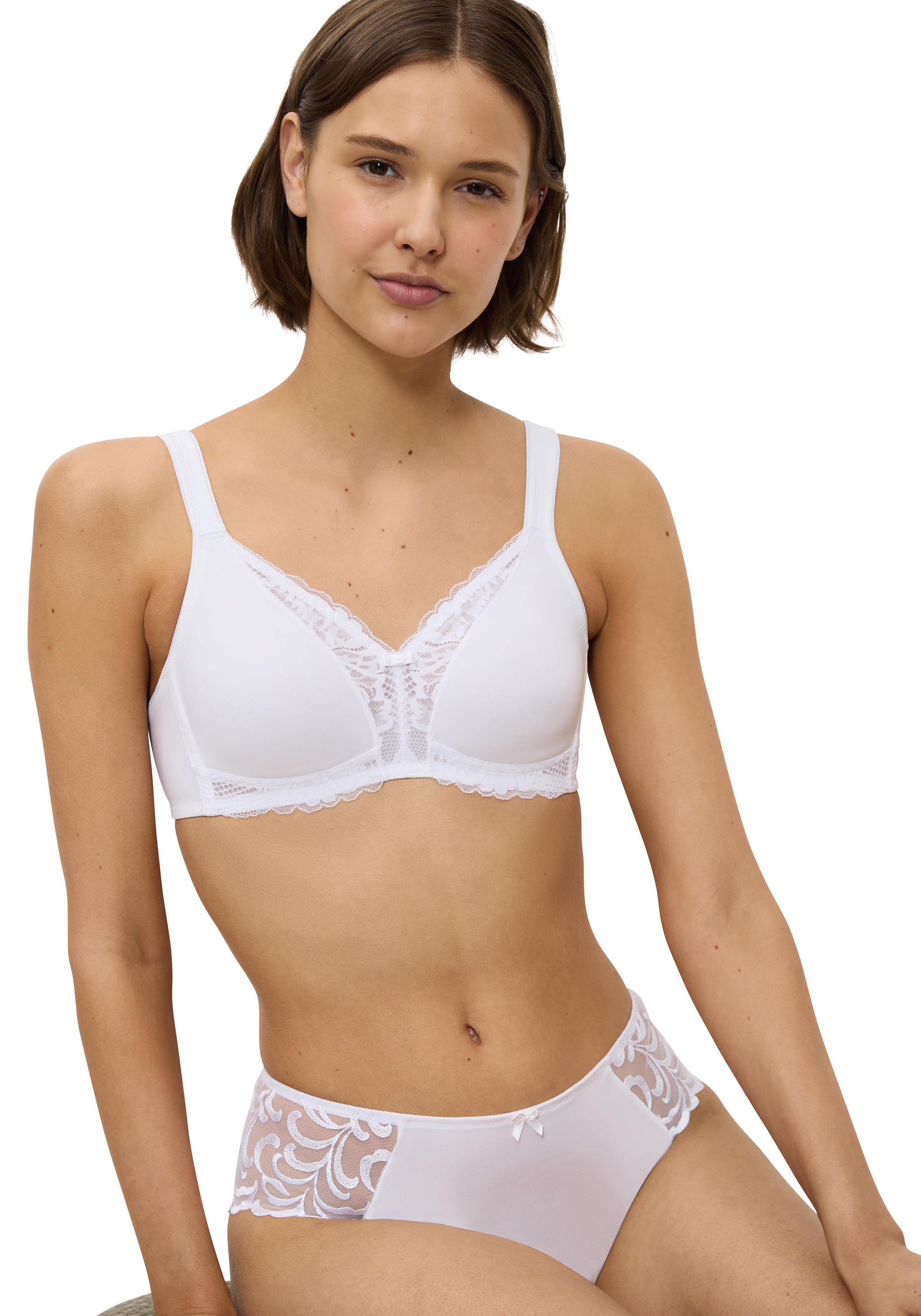 Triumph Bügelloser BH "Modern Lace+Cotton N", Spitzeneinsätze