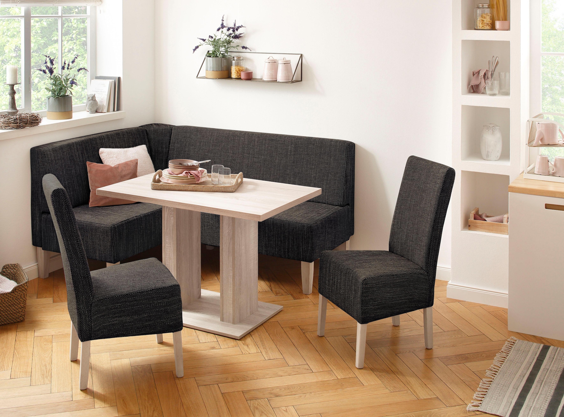 Home affaire Eckbankgruppe »Hellen«, (Set, 4 tlg.), im rustikalen Landhausstil