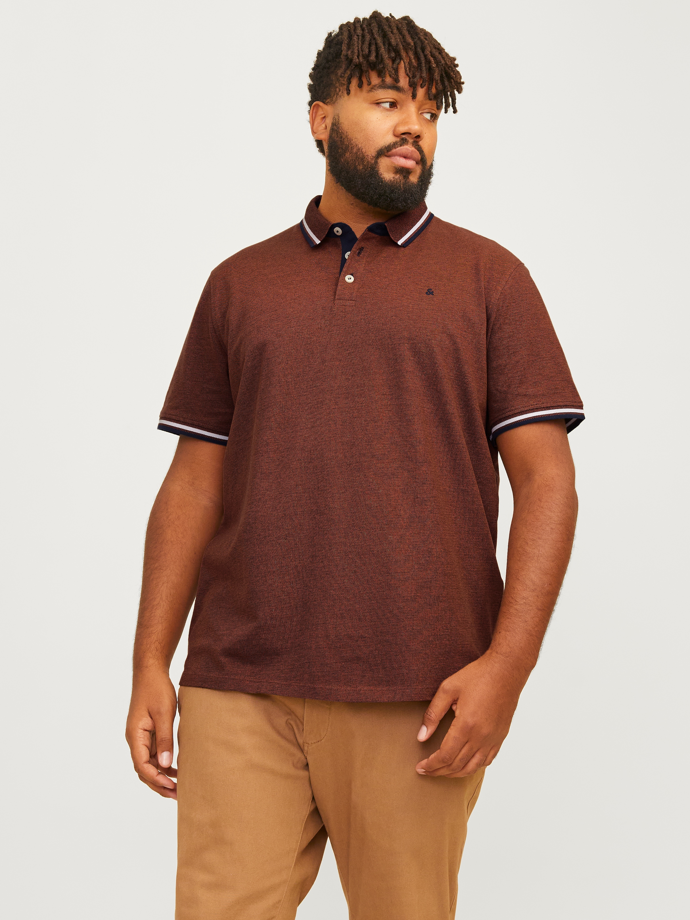 Jack & Jones PlusSize Poloshirt "JJEPAULOS POLO SS NOOS PLS", mit Logo Stickerei