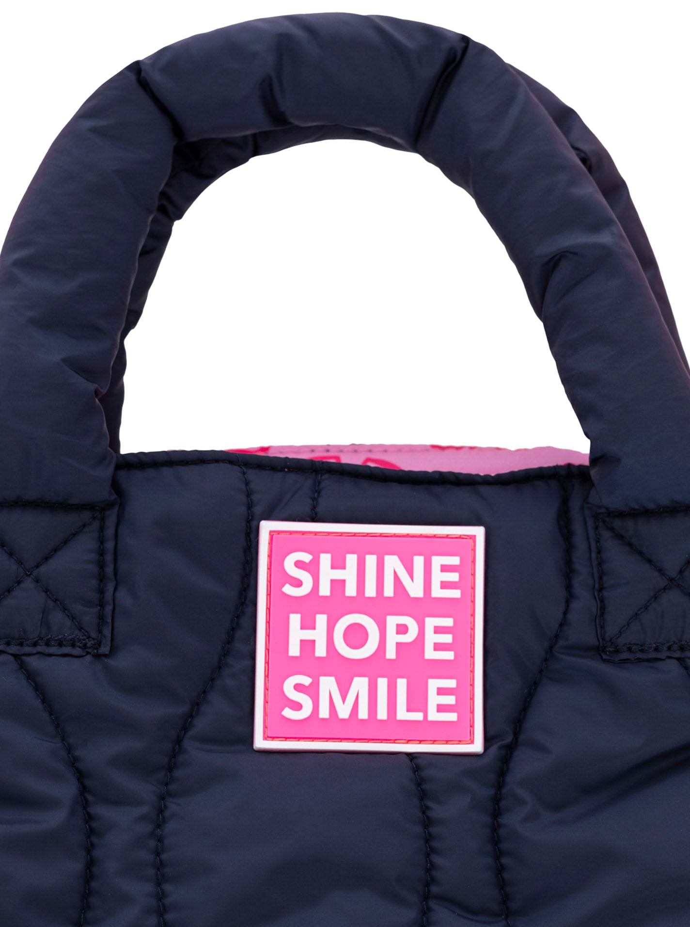 Zwillingsherz Tragetasche »"Steppung & Patch"« mit Steppung, abnehmbarer Schulterriemen, pinkes Patch