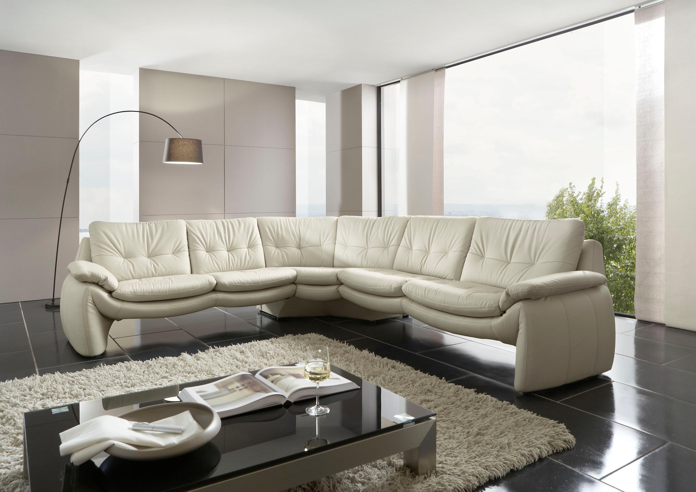 PLACES OF STYLE Ecksofa »Luna L-Form« in einzigartiger...