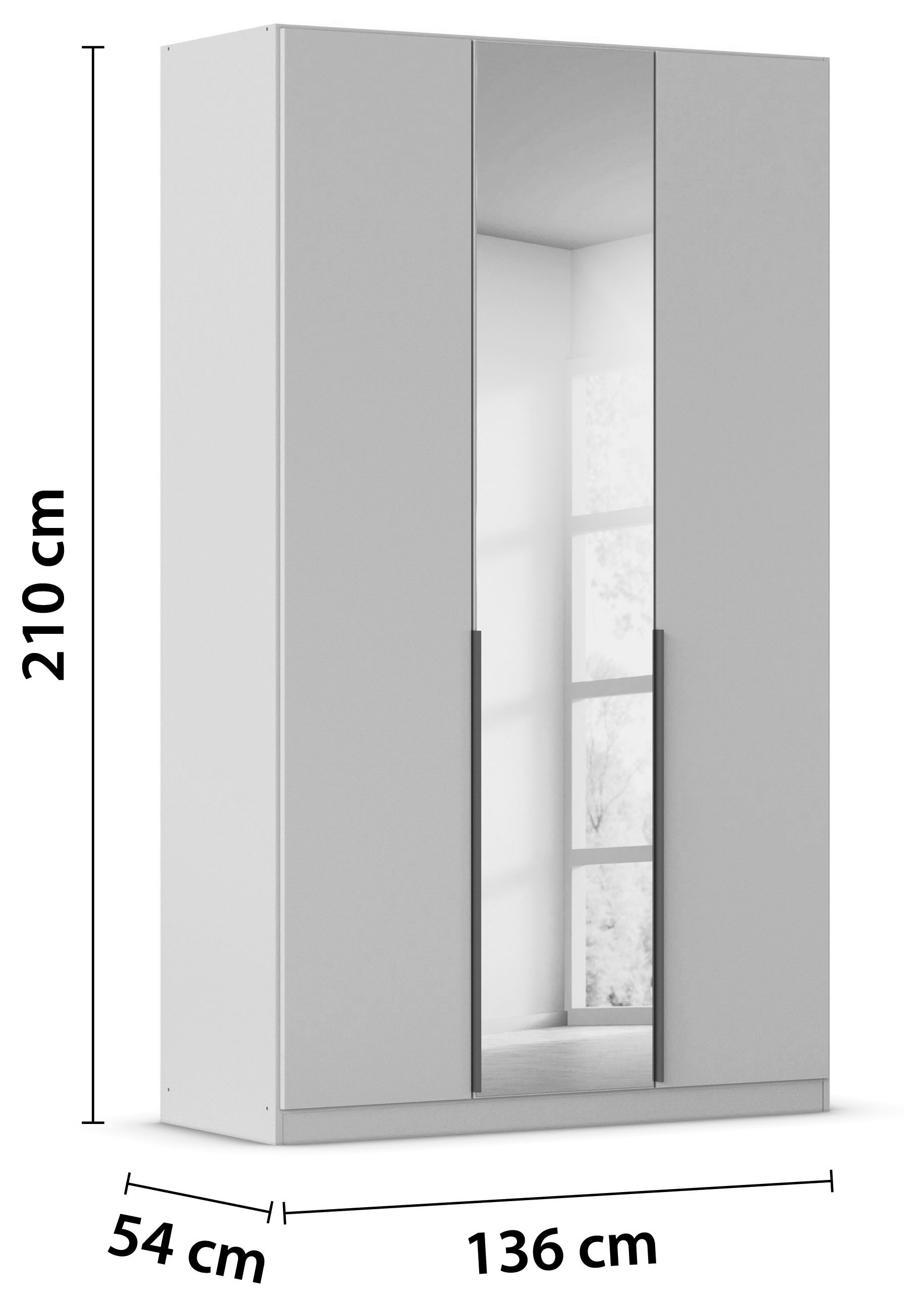 rauch Drehtürenschrank »Kleiderschrank Schrank Garderobe AGORDO mit Dekor- oder Hochglanzfront«, (in zwei Griff-Farben), durchdachte Innenausstattung, in 6 Breiten und 2 Höhen MADE IN GERMANY