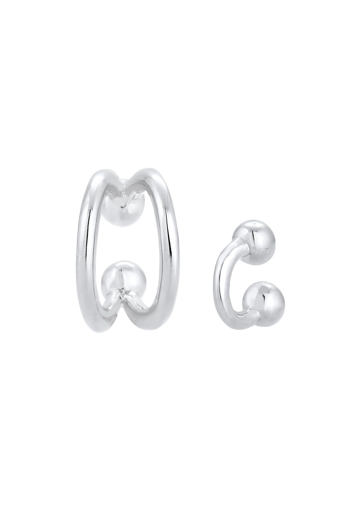 Elli Single-Ohrhaken »Earcuff Klemme Set Geo Ball Minimal 925 Silber«