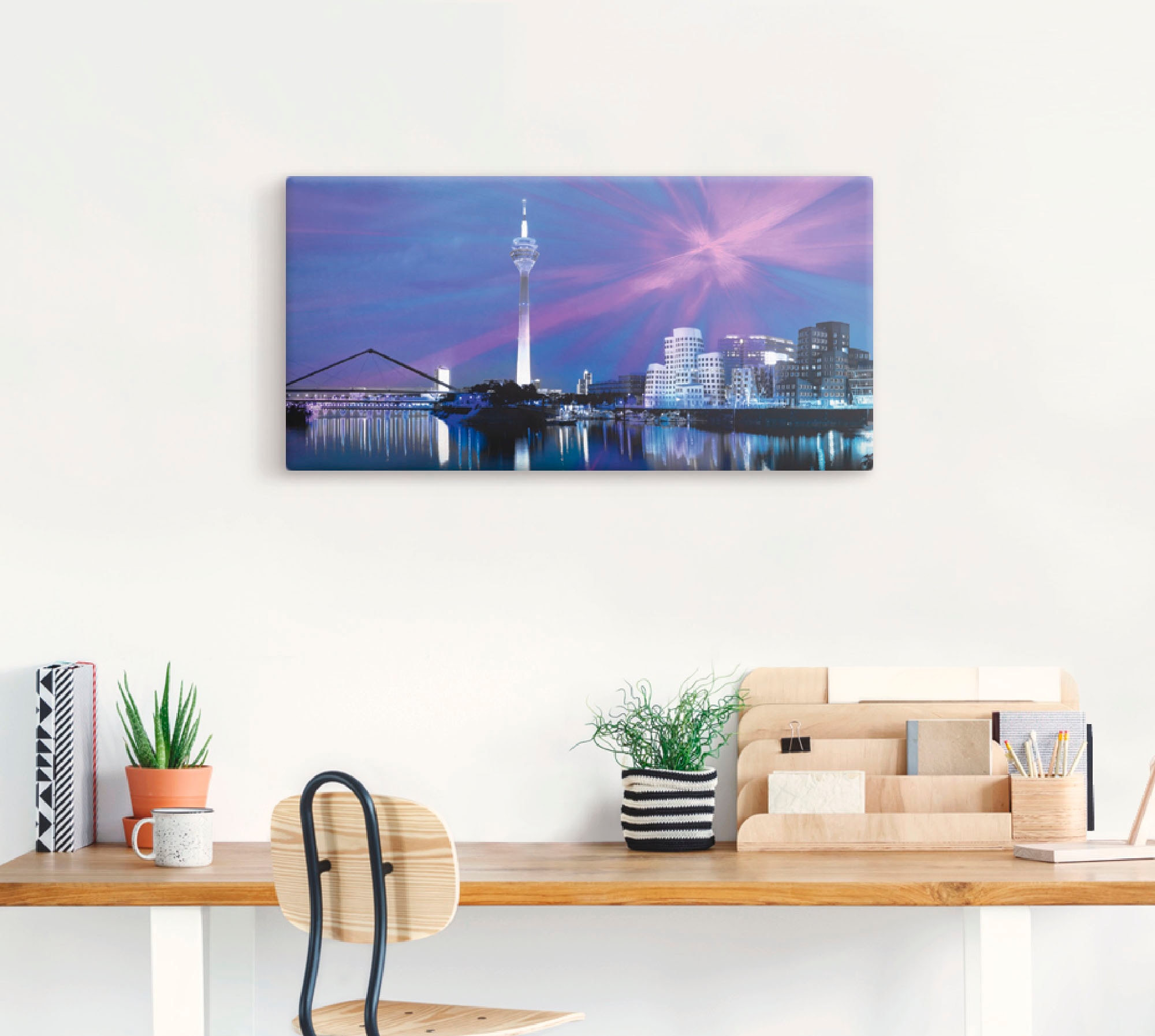 Artland Leinwandbild "Düsseldorf Skyline Abstrakte Collage", Deutschland, ( günstig online kaufen