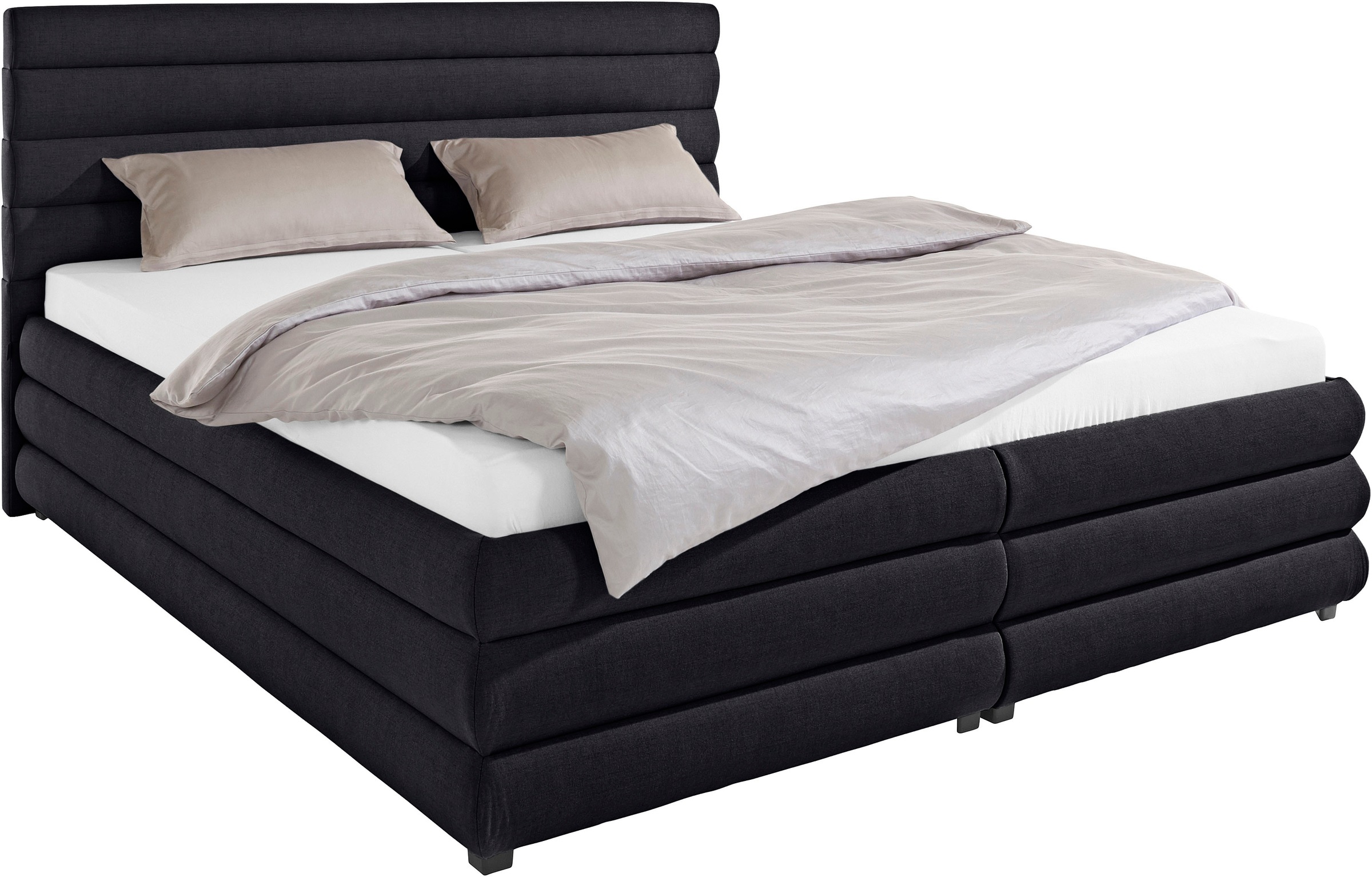 Polsterbett "Maylis", grau (anthrazit), B:192cm L:211cm, 100% Polyester, LEGER HOME BY LENA GERCKE, Betten, Polsterbett ohne Bettkasten Polsterbett, wahlweise mit und ohne Matratze und Lattenrost, auch in 200cm Breite 2