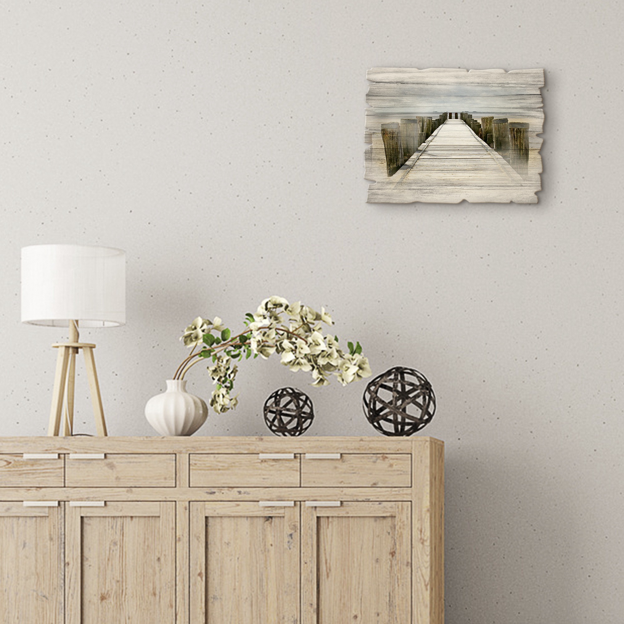 Artland Holzbild »Steg ins Watt«, Strand, (1 St.)