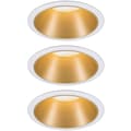 Paulmann LED Einbauleuchte »3er Set Cole 3x6,5W Weiß/Gold matt 3-Stufen-dimmbar 2700K Warmweiß«, Warmweiß, Deckenspots, 3er Set