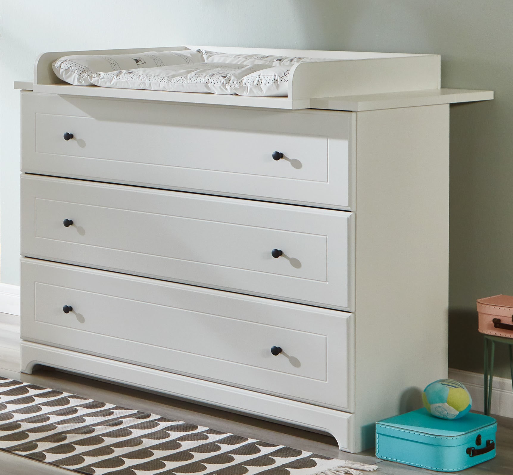 arthur berndt Babyzimmer-Komplettset »Thilo« Set, Kinderbett, Schrank, Wickelkommode, 3 Stk. tlg. Made in Germany; mit Kinderbett, Schrank und Wickelkommode