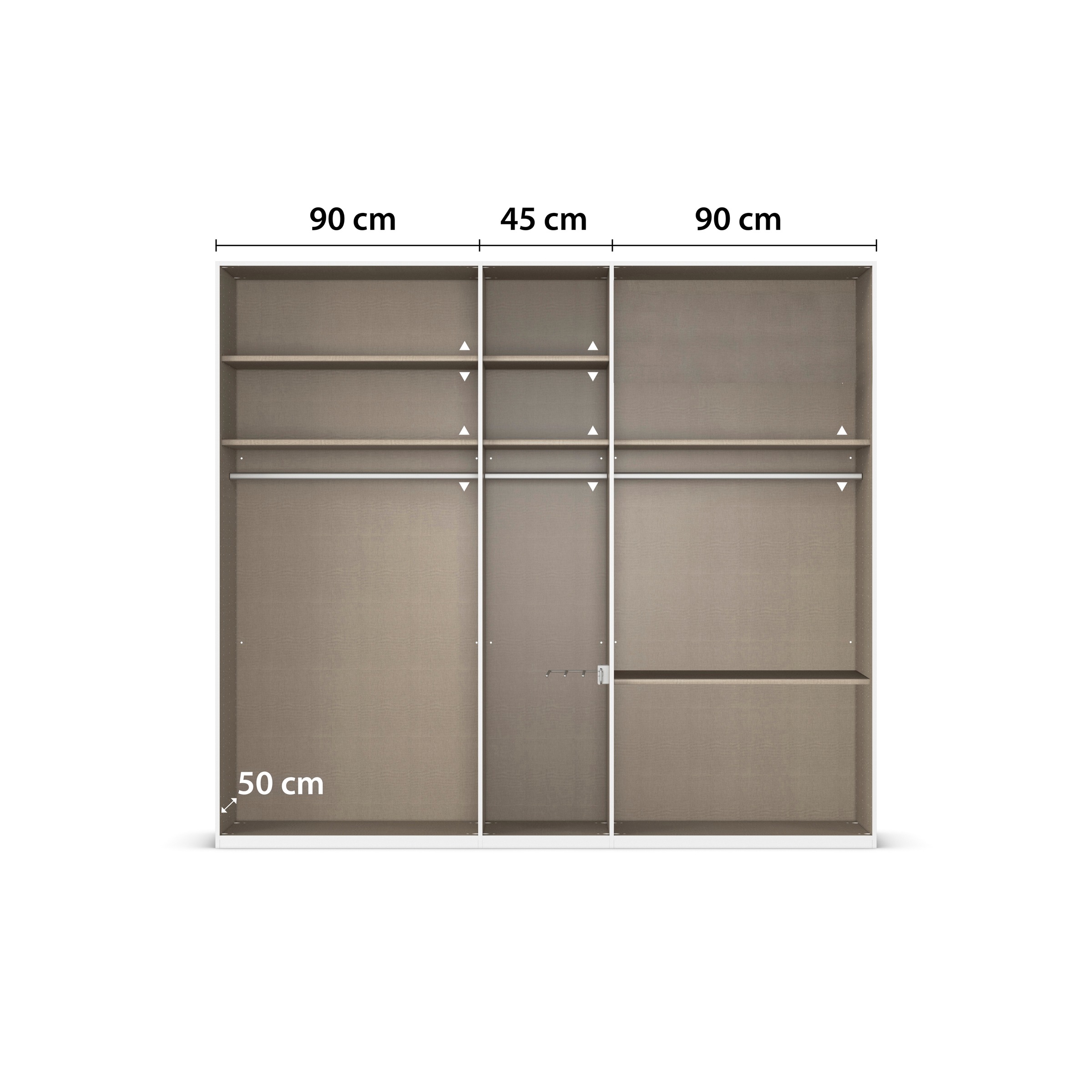 rauch Kleiderschrank »Drehtürenschrank Schrank Garderobe Wäscheschrank Schlafzimmer AVOLA«, (in 3 verschiedenen Ausstattungen BASIC/CLASSIC/PREMIUM), mit hochwertigen Stangengriffen in Schwarz aus Metall MADE IN GERMANY