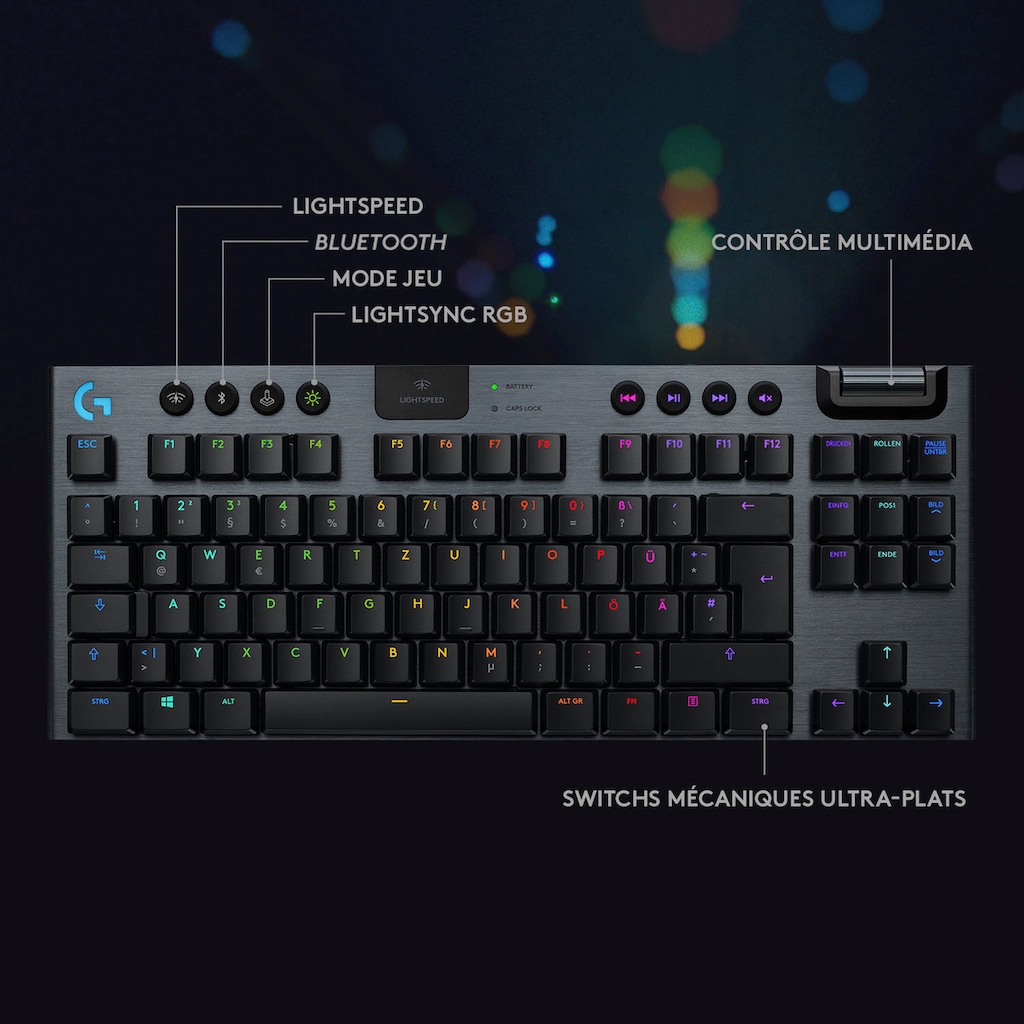 Logitech Gaming-Tastatur »G915 TKL Tenkeyless LIGHTSPEED«, (Multimedia-Tasten-Fn-Tasten-USB-Anschluss)