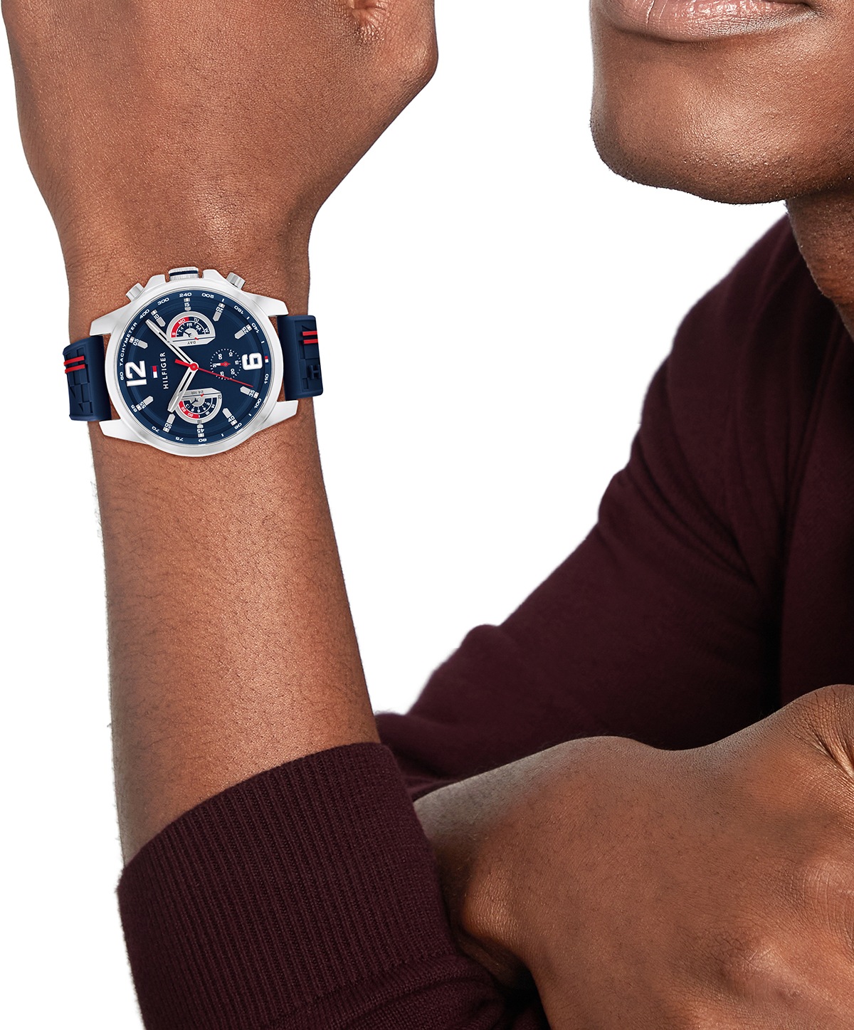 Tommy Hilfiger Multifunktionsuhr »TUCKER« Quarzuhr, Armbanduhr, Herrenuhr, Silikonarmband, analog