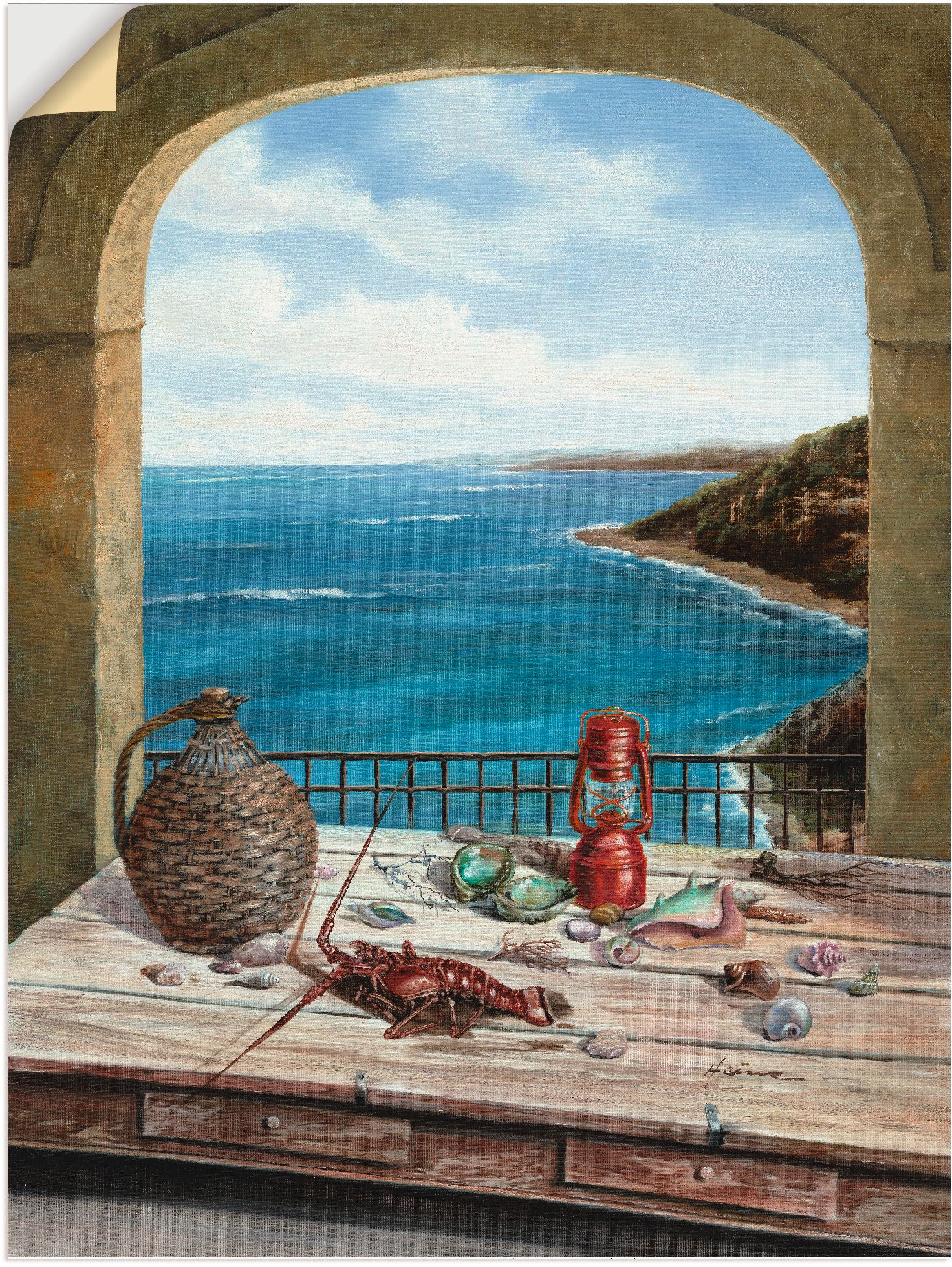 Artland Wandbild "Stillleben am Meer", Fensterblick, (1 St.), als Alubild, günstig online kaufen