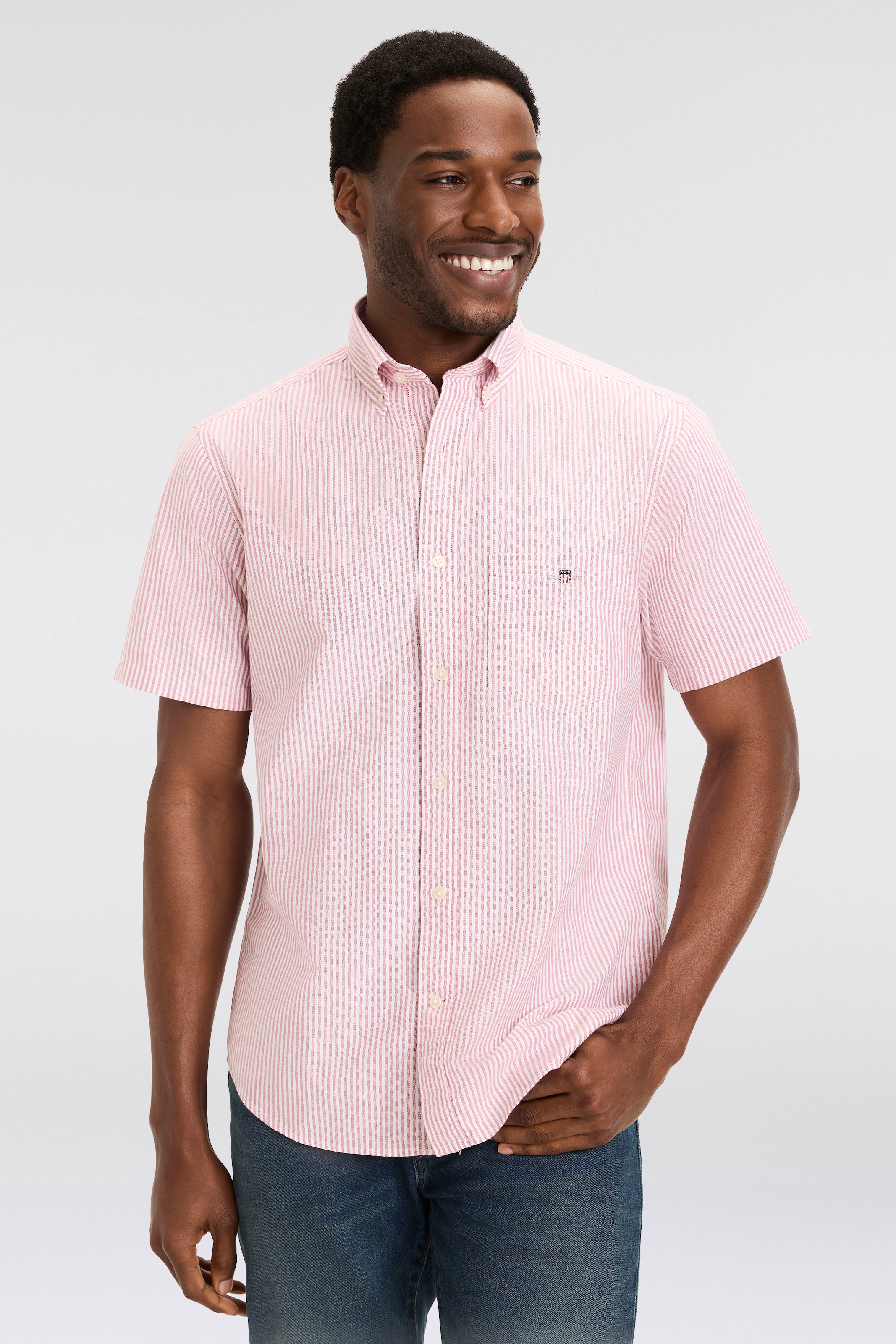 Gant Kurzarmhemd "REG CLASSIC OXFORD STRIPE SS SHIRT" günstig online kaufen