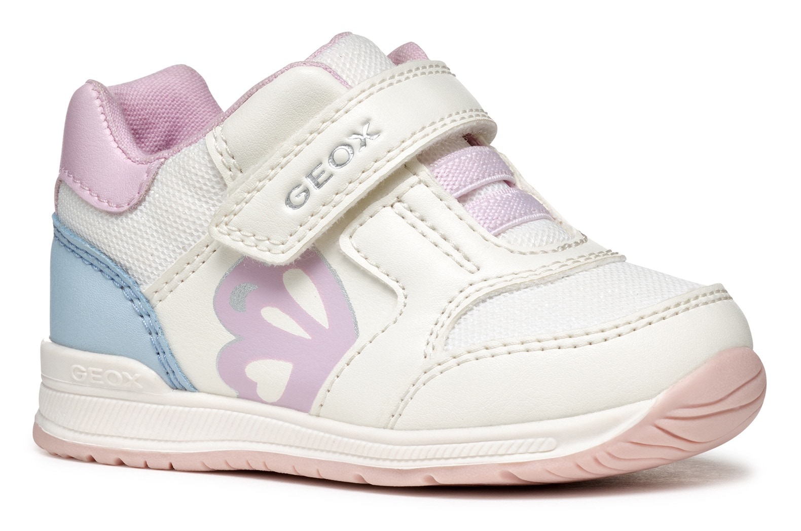 Geox Lauflernschuh »B RISHON GIRL«, Klettschuh, Mädchenschuh mit feinem Glitzer und Schmetterlings Motiv