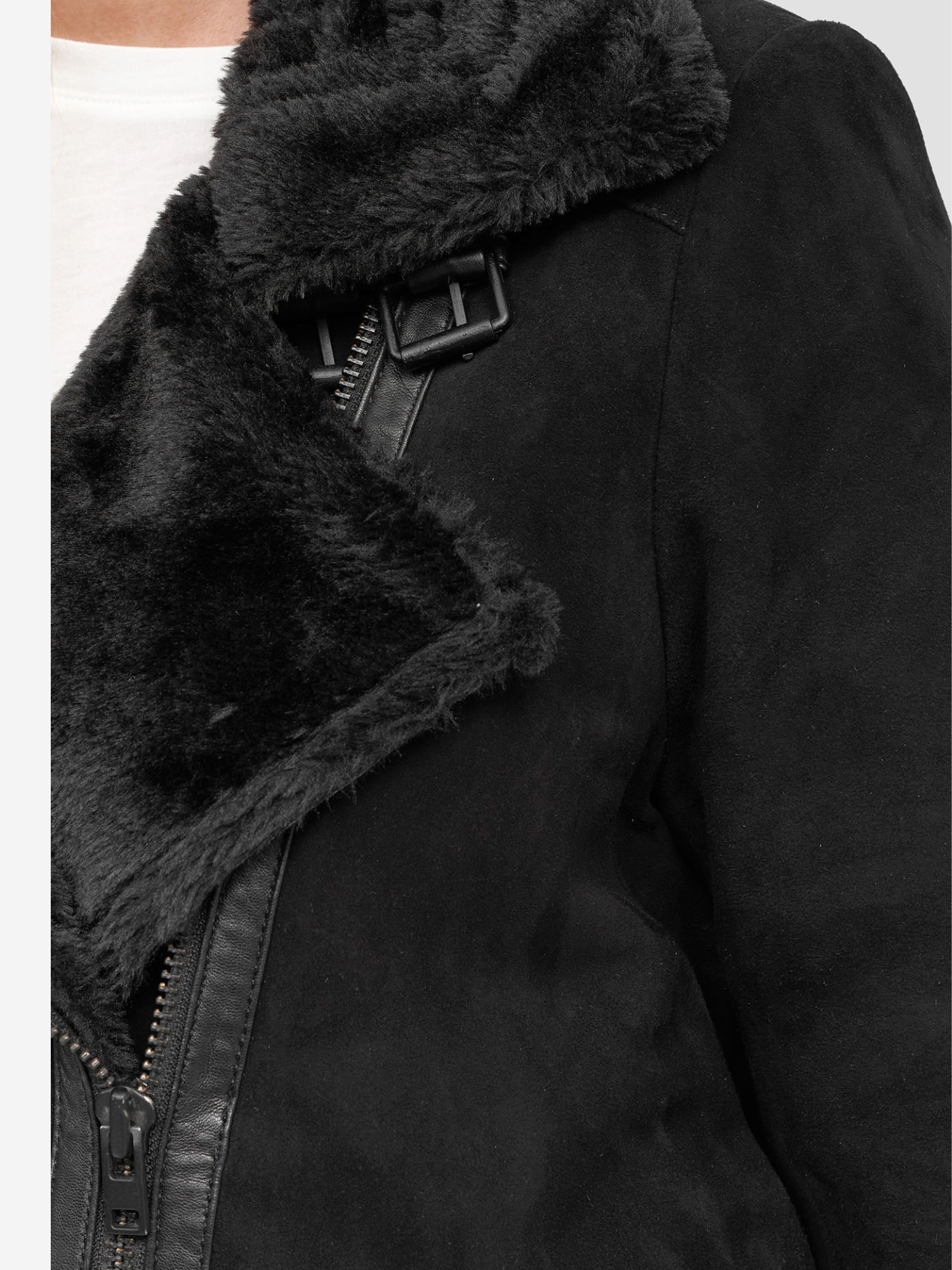 trueprodigy Lederjacke »Aloy Lederjacke mit Kunstfellbesatz« ohne Kapuze