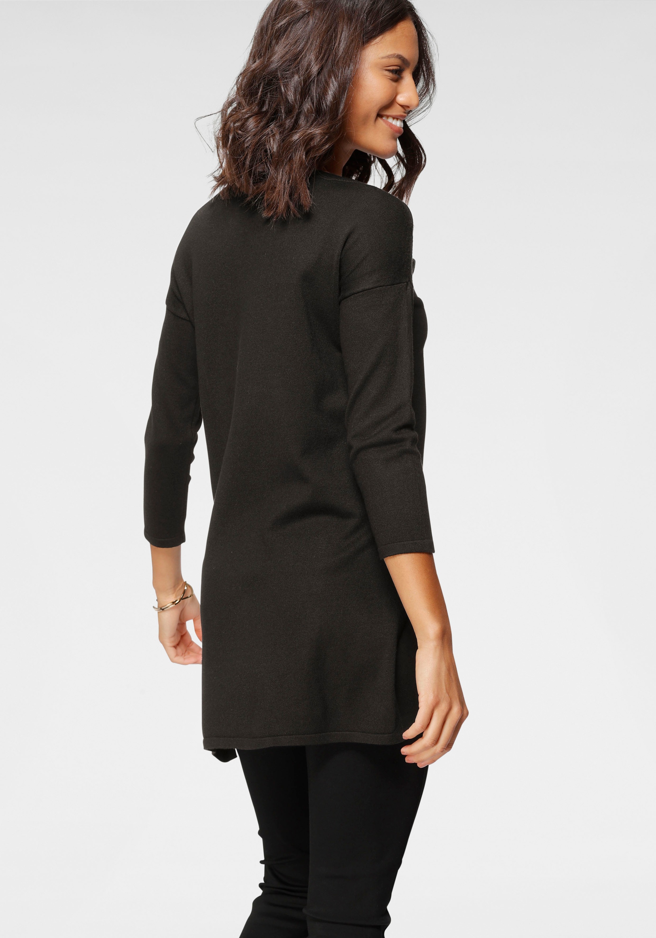 Thumbnail - Laura Scott Longpullover Feinstrick mit U-Boot Ausschnitt und seitlichem Schlitz