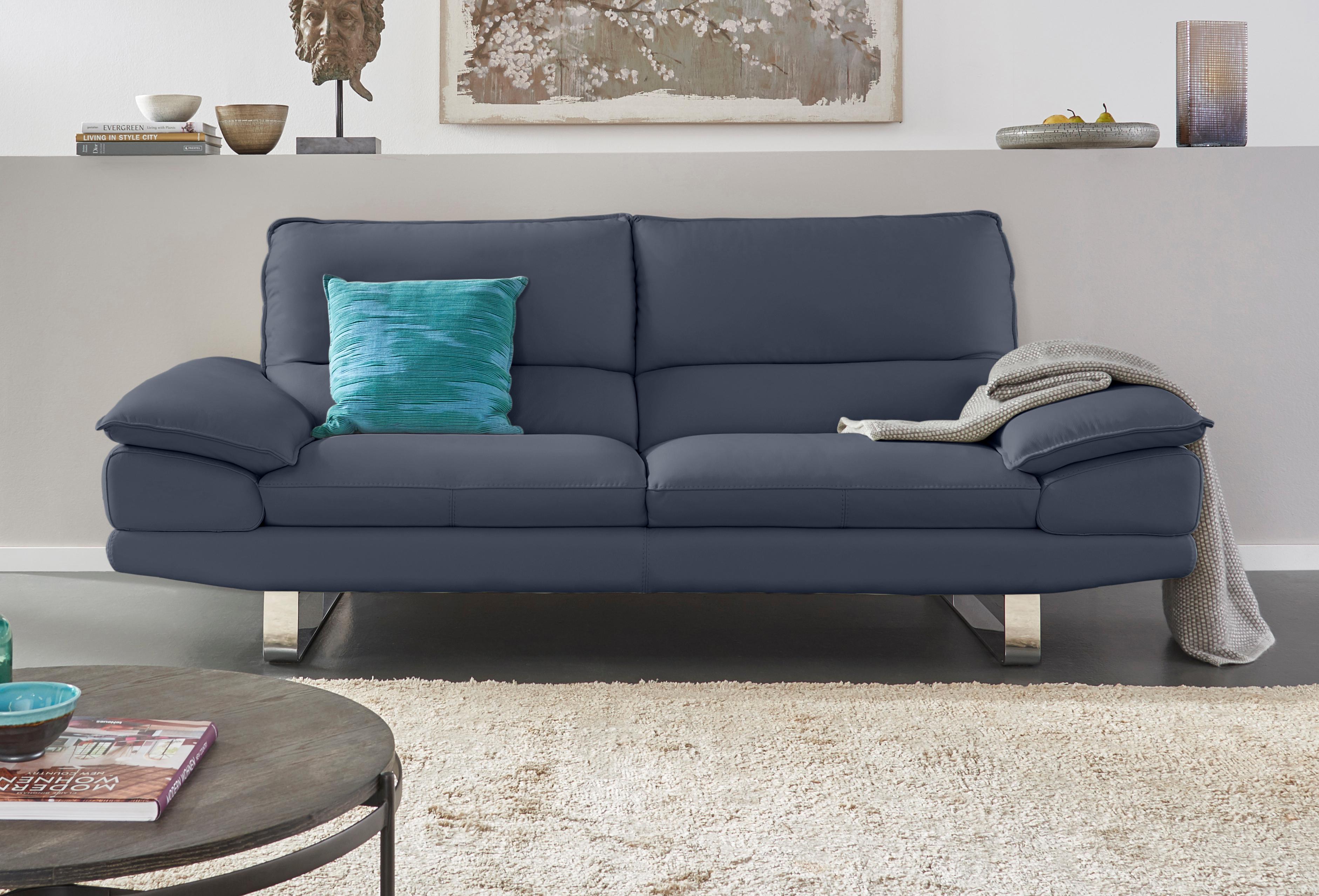 CALIA ITALIA 3-Sitzer "Dave, Sitzkomfort der Extraklasse, tolle Details" Designsofa auf Kufenfuß, in zwei Lederqualitäten