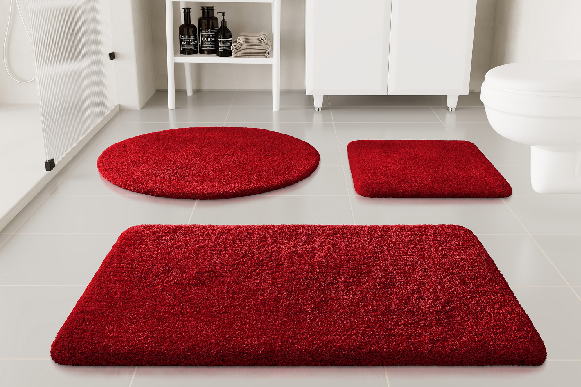 my home Badematte »Kaarin«, rutschhemmend beschichtet, schnell trocknend, Badteppich, getuftet, flauschig, hochflor, große Farbauswahl