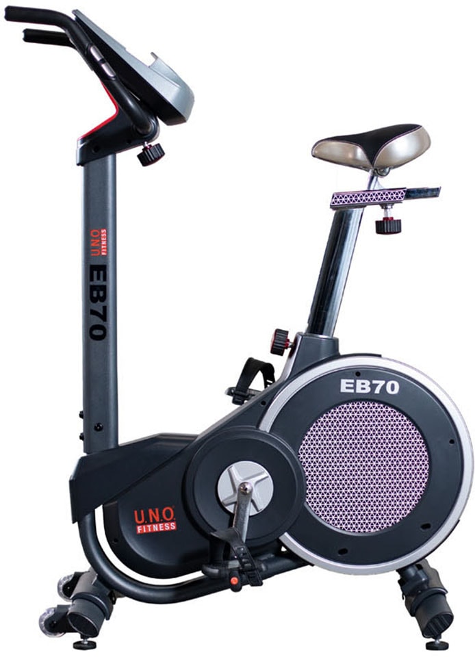 U.N.O. FITNESS Ergometer "EB 70", (mit Tablet-Halterung), Schwungmasse ca. 12 kg, 32 Widerstandsstufen