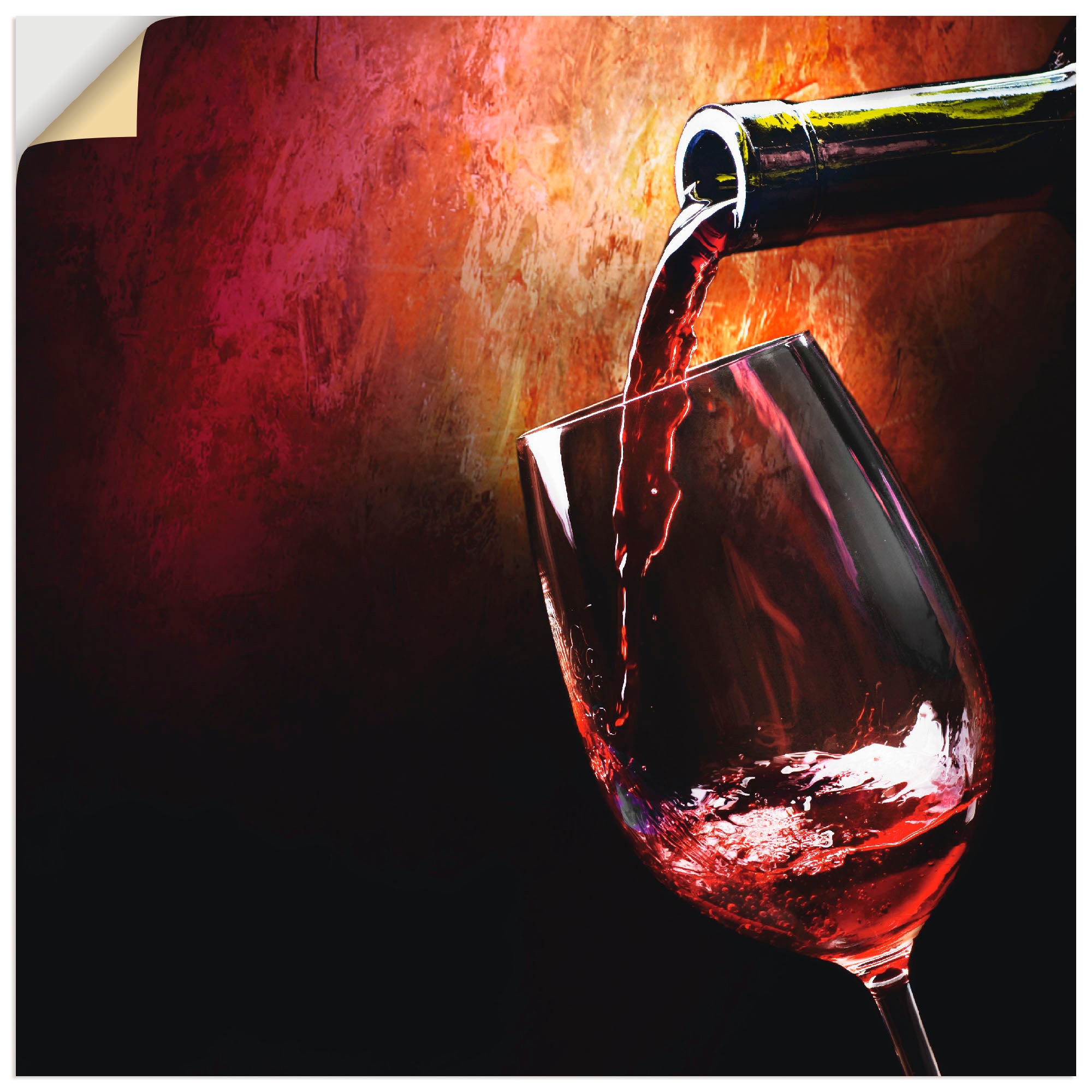 - versch. Alubild, »Wein oder St.), kaufen BAUR Wandaufkleber in Artland | Größen Rotwein«, als Getränke, Poster (1 Leinwandbild, Wandbild