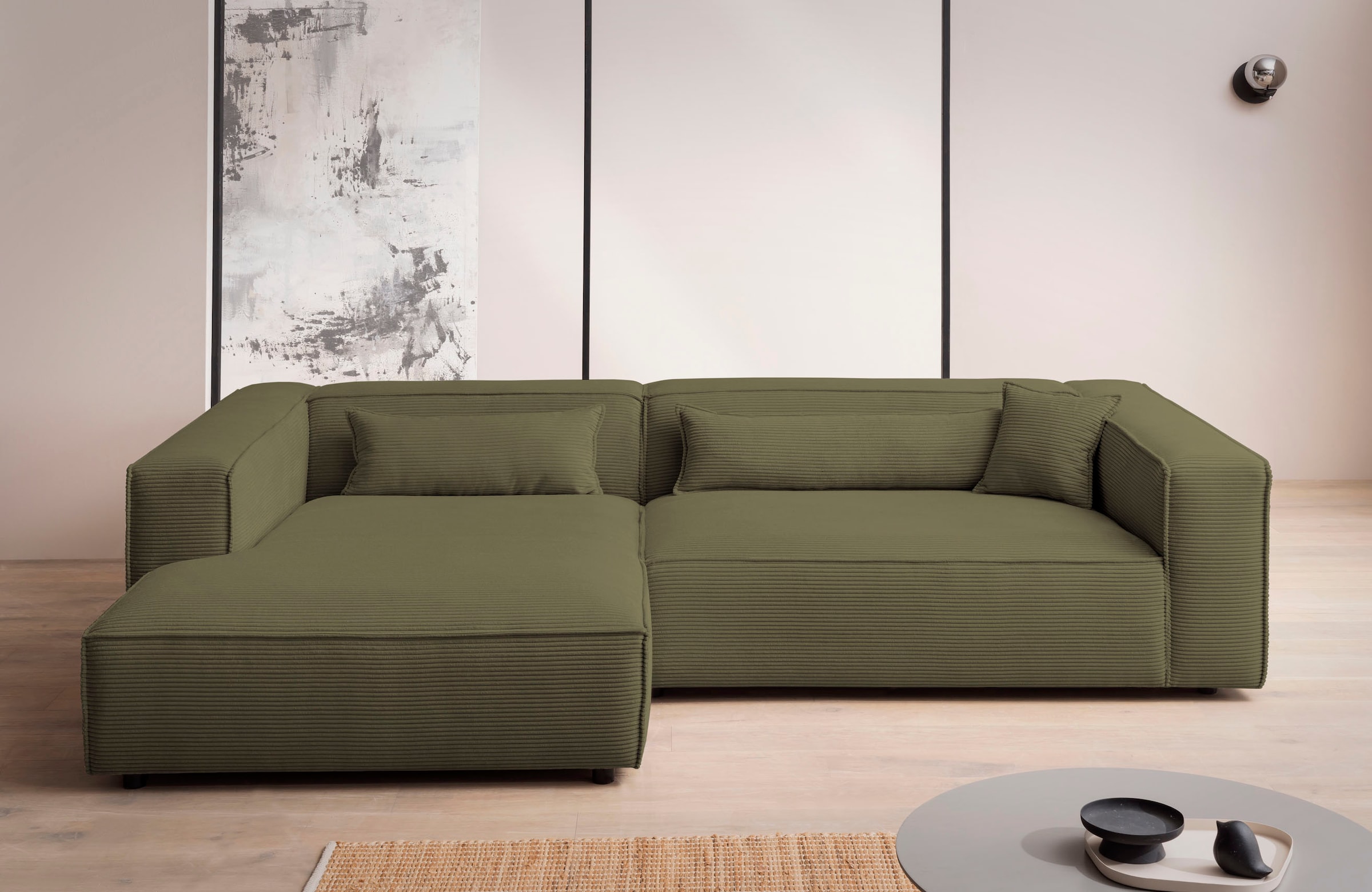 LeGer Home by Lena Gercke Ecksofa "PIARA XXL, Big-Sofa, Cord, Leinenoptik o günstig online kaufen