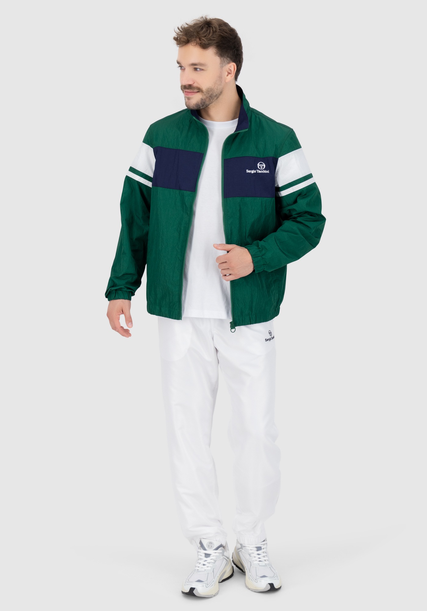Sergio Tacchini Trainingsjacke »WALLACE TRACK JACKET Herren«, ohne Kapuze, Trainingsjacke Herren, leichte Jacke, Retro, Sportjacke, Outdoor, Sale