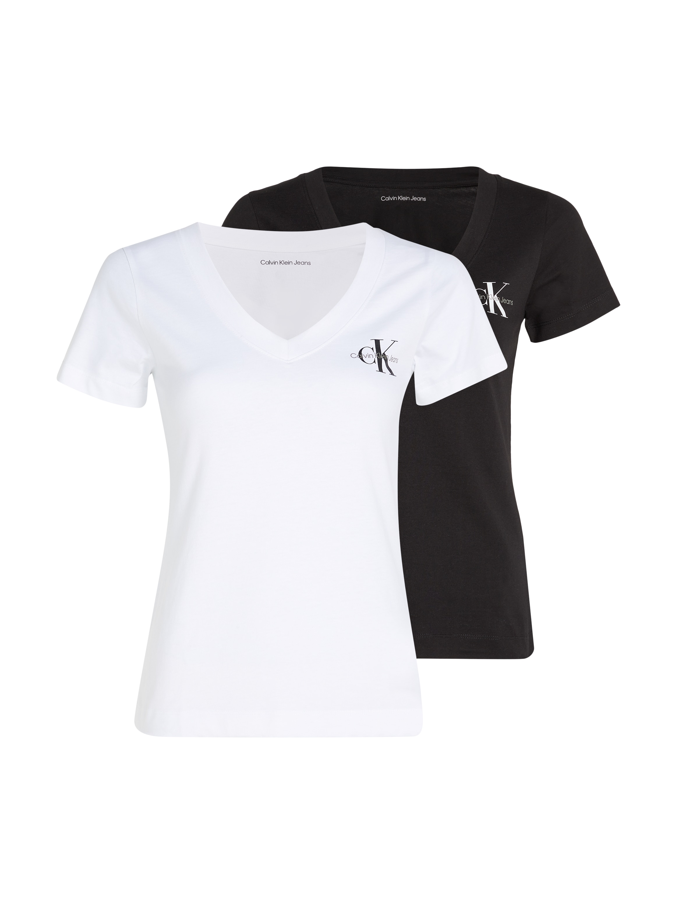 Calvin Klein Jeans T-Shirt "2-PACK MONOLOGO V-NECK TEE", mit Logomarkenlabe günstig online kaufen