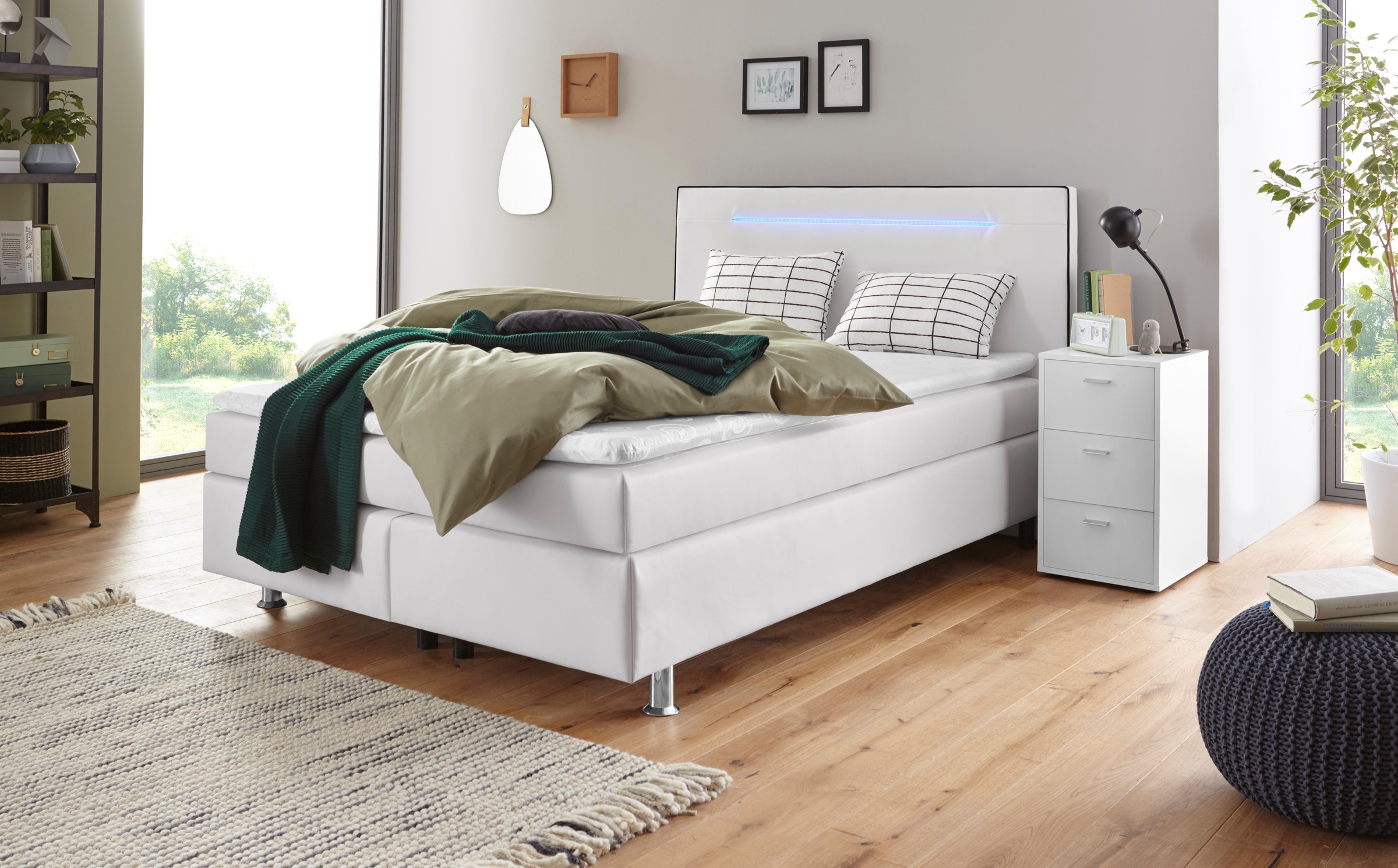 COLLECTION AB Boxspringbett "London, inklusive Topper und Kissen, mit LED-B günstig online kaufen