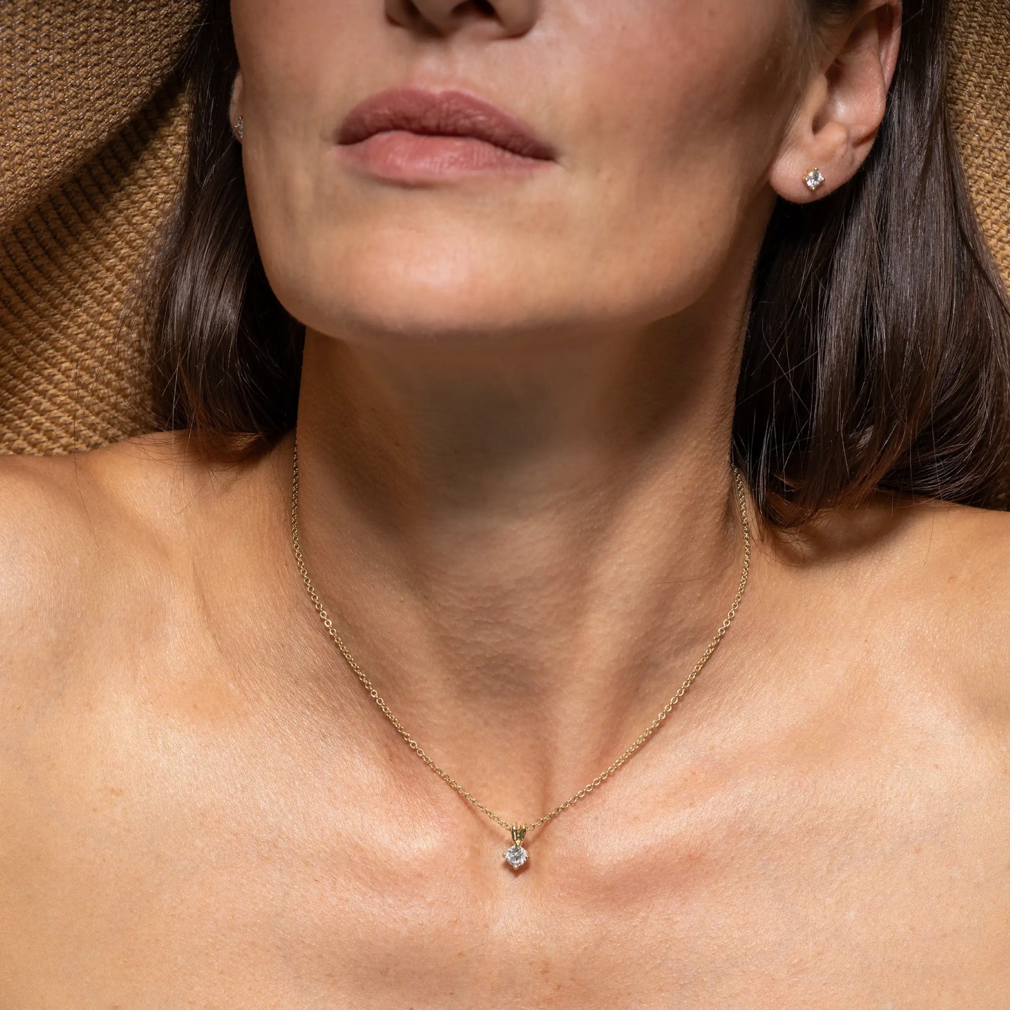 LYOMI Kettenanhänger »585/- Gelbgold 1 synth. Diam. 0,50 ct.« ()