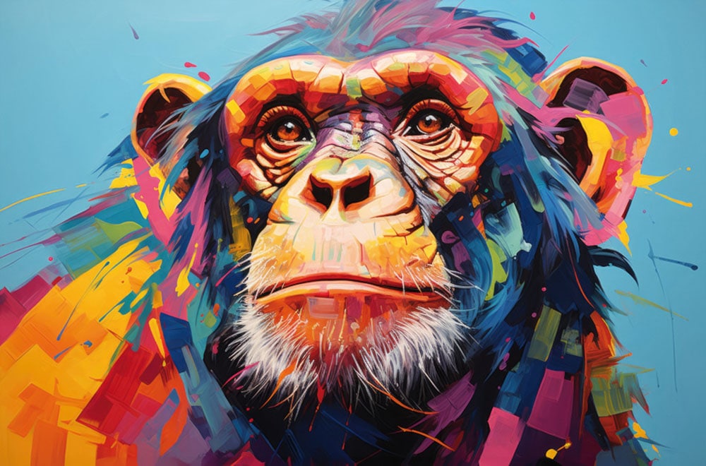 Bönninghoff Leinwandbild, Affen-Affenbilder-Tiere-Kunst-Pop Art, (1 St.) günstig online kaufen