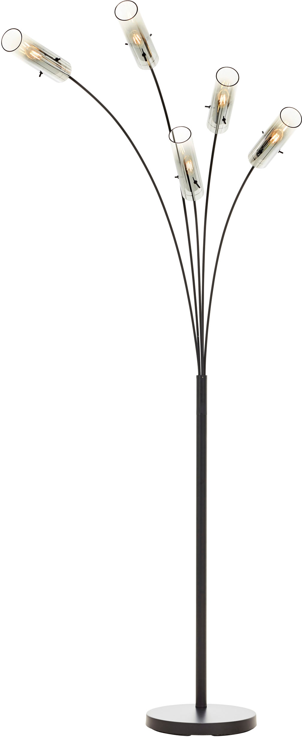 30 schwarz »Glasini«, Stehlampe flammig-flammig, matt x x Brilliant cm, 73 | Metall/Rauchglas, 5 E14, BAUR x 5 200